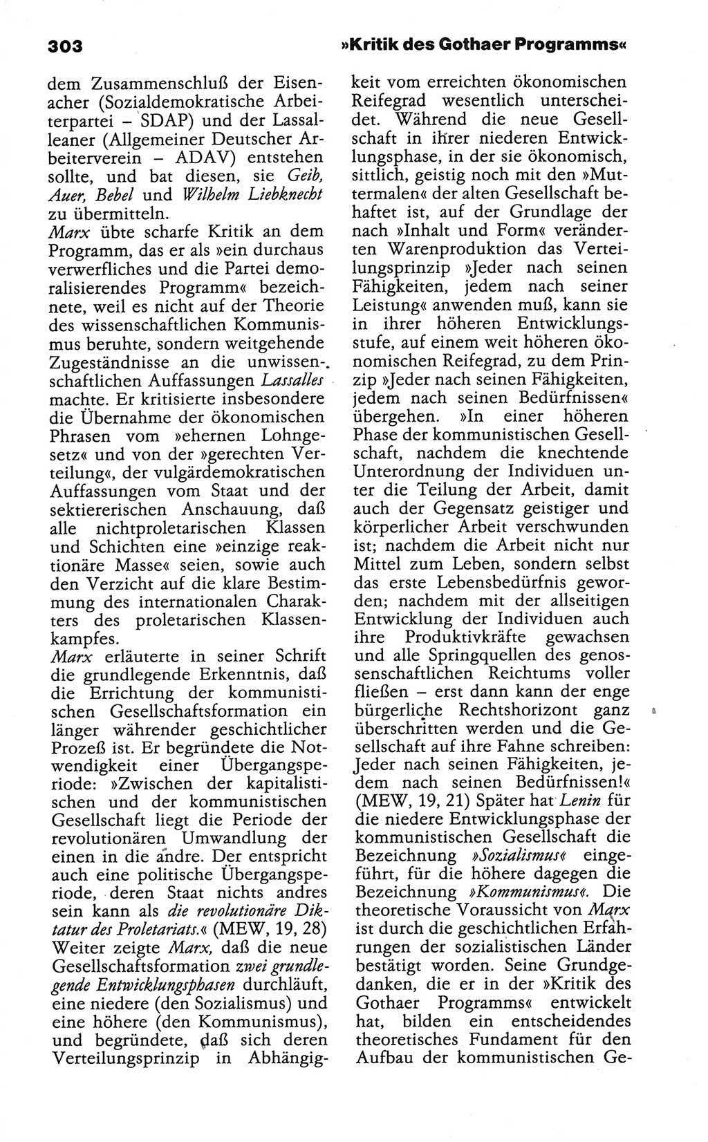 Wörterbuch der marxistisch-leninistischen Philosophie [Deutsche Demokratische Republik (DDR)] 1986, Seite 303 (Wb. ML Phil. DDR 1986, S. 303)