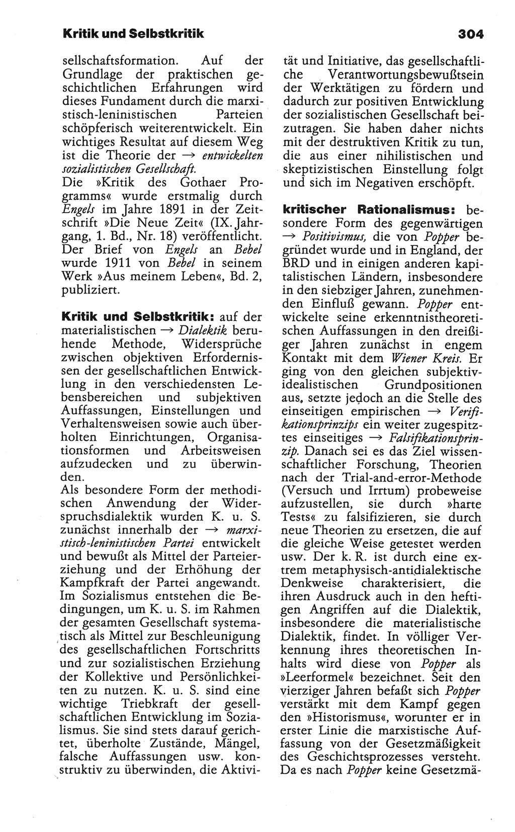 Wörterbuch der marxistisch-leninistischen Philosophie [Deutsche Demokratische Republik (DDR)] 1986, Seite 304 (Wb. ML Phil. DDR 1986, S. 304)