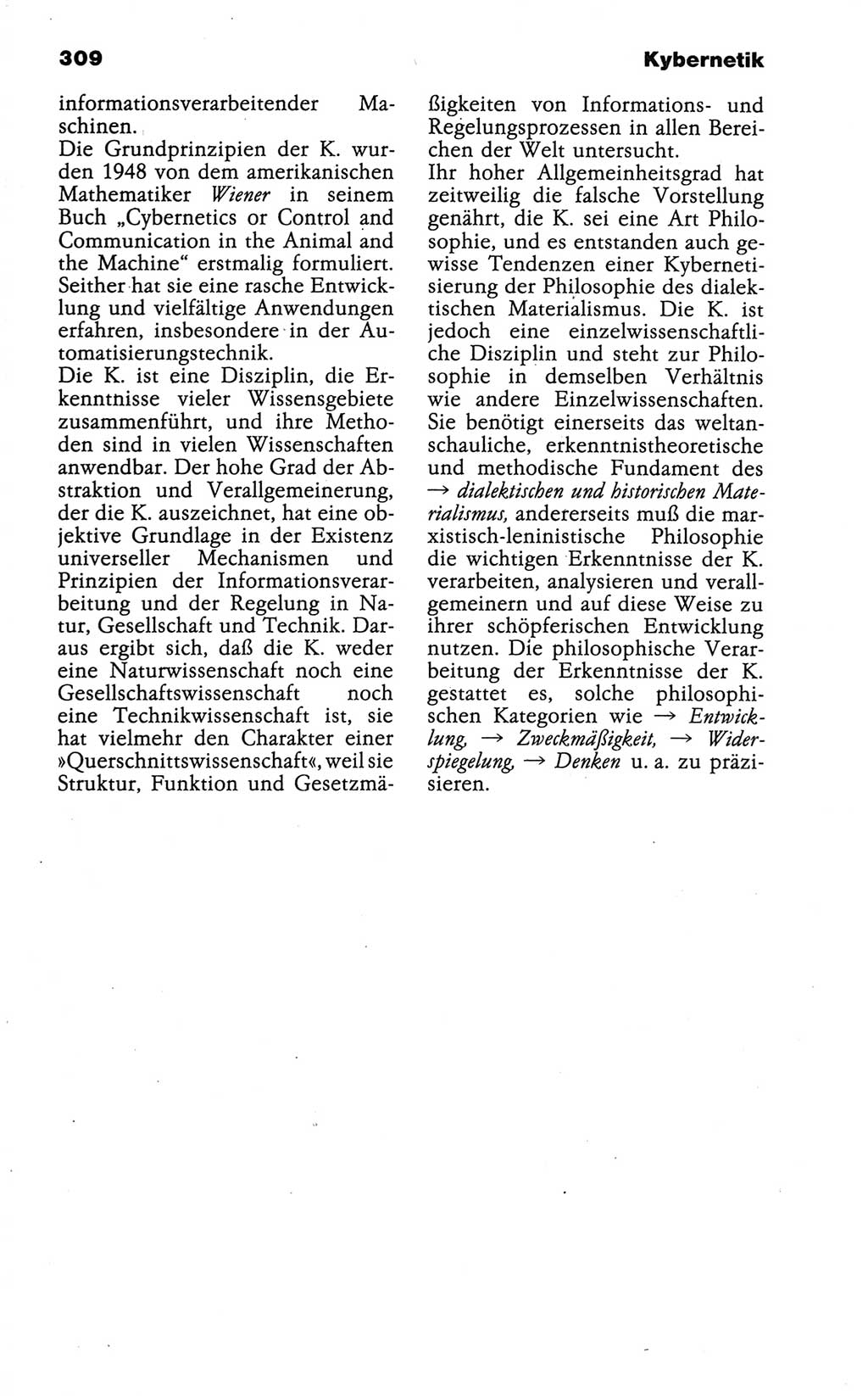 Wörterbuch der marxistisch-leninistischen Philosophie [Deutsche Demokratische Republik (DDR)] 1986, Seite 309 (Wb. ML Phil. DDR 1986, S. 309)
