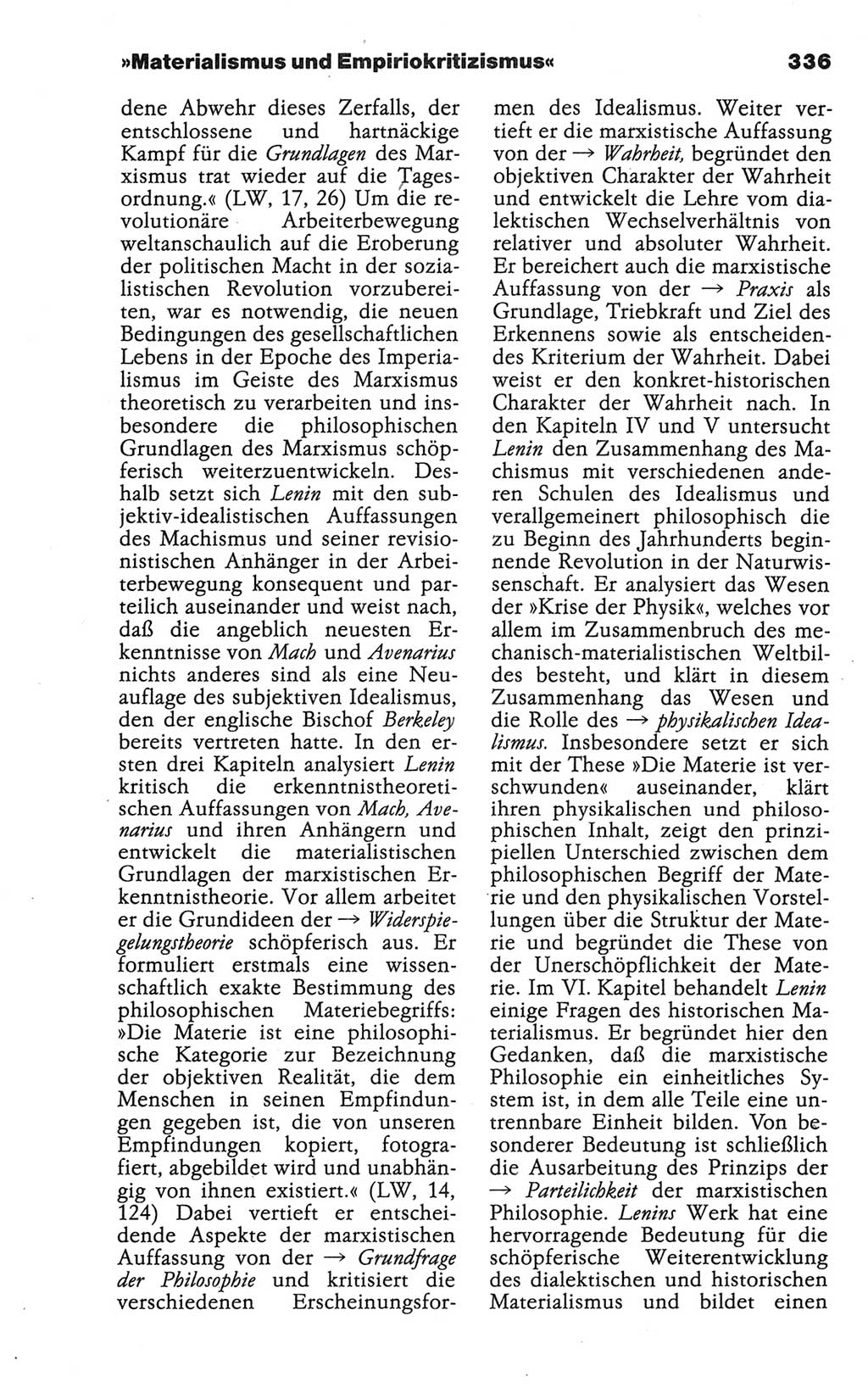Wörterbuch der marxistisch-leninistischen Philosophie [Deutsche Demokratische Republik (DDR)] 1986, Seite 336 (Wb. ML Phil. DDR 1986, S. 336)