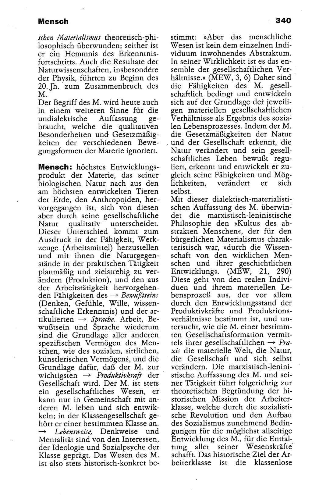 Wörterbuch der marxistisch-leninistischen Philosophie [Deutsche Demokratische Republik (DDR)] 1986, Seite 340 (Wb. ML Phil. DDR 1986, S. 340)