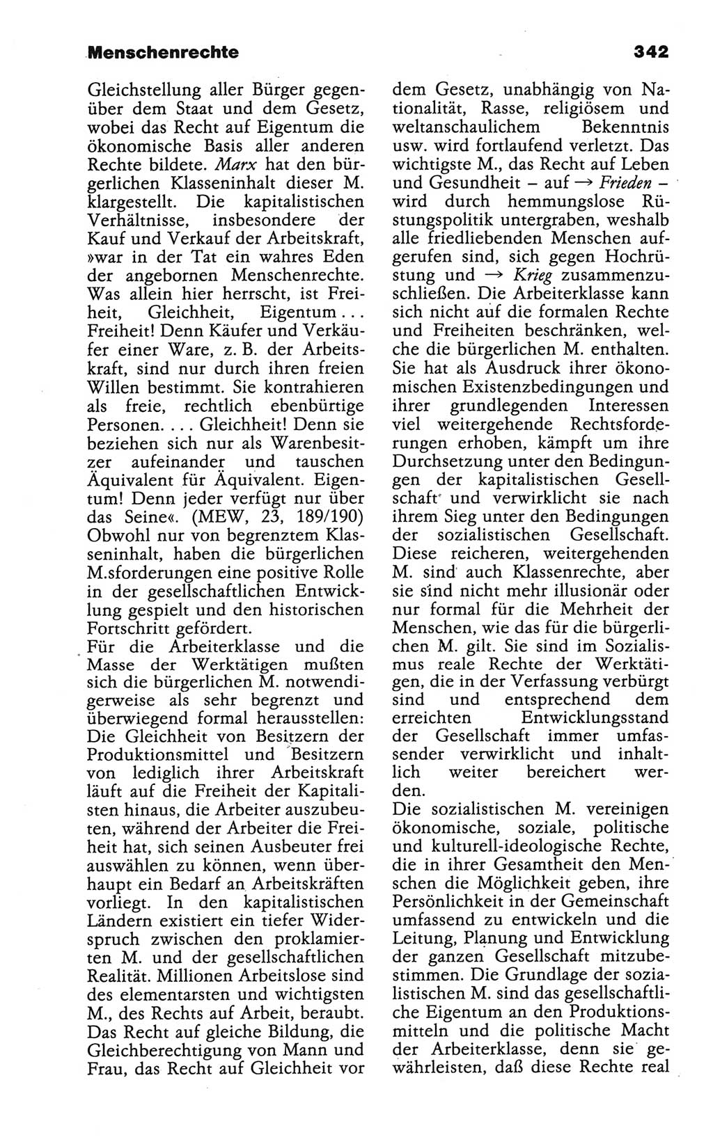 Wörterbuch der marxistisch-leninistischen Philosophie [Deutsche Demokratische Republik (DDR)] 1986, Seite 342 (Wb. ML Phil. DDR 1986, S. 342)