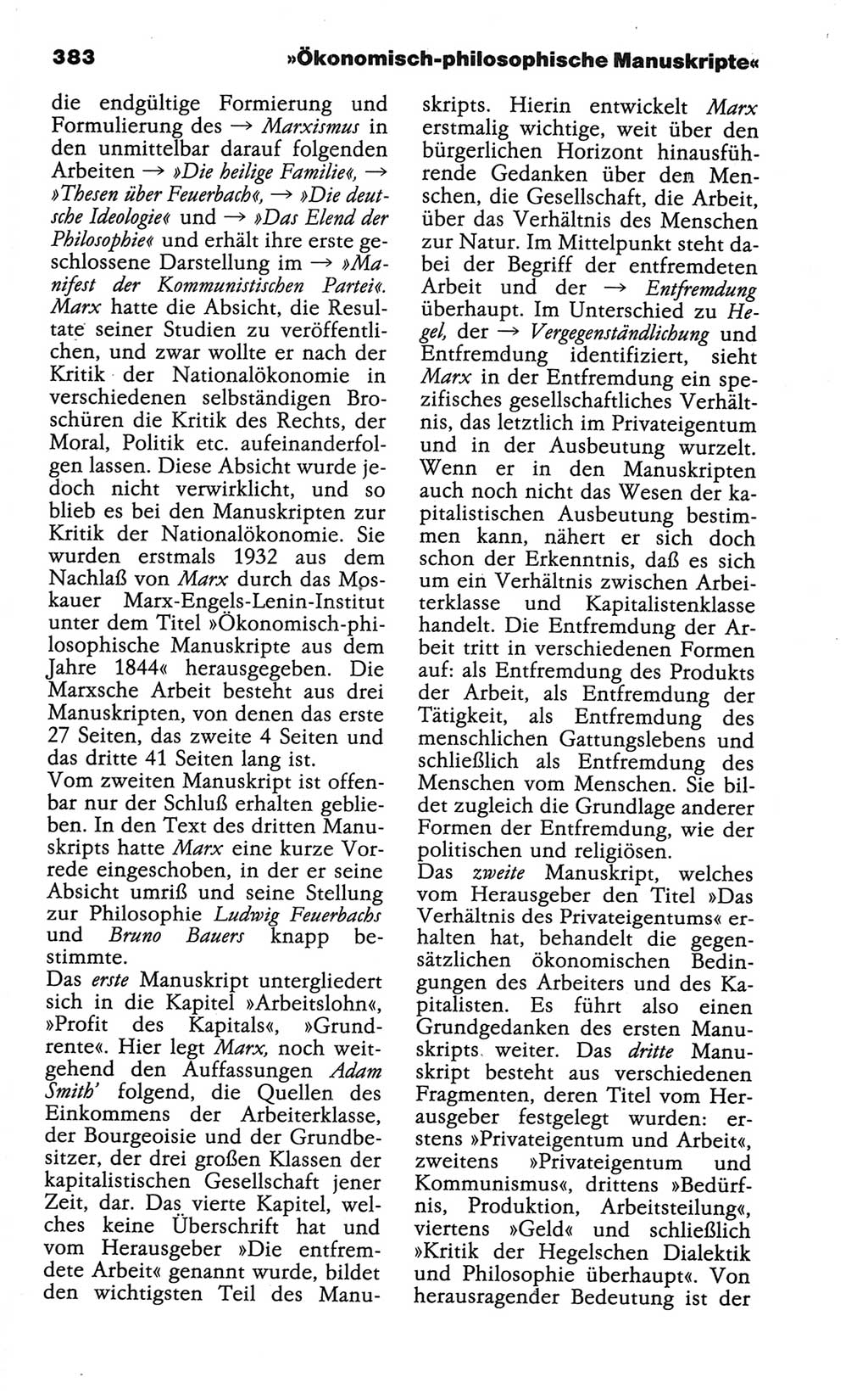 Wörterbuch der marxistisch-leninistischen Philosophie [Deutsche Demokratische Republik (DDR)] 1986, Seite 383 (Wb. ML Phil. DDR 1986, S. 383)