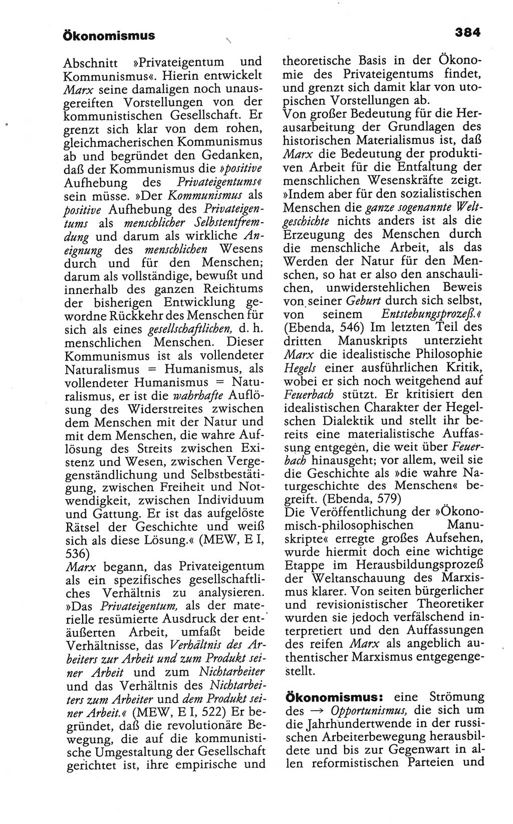 Wörterbuch der marxistisch-leninistischen Philosophie [Deutsche Demokratische Republik (DDR)] 1986, Seite 384 (Wb. ML Phil. DDR 1986, S. 384)