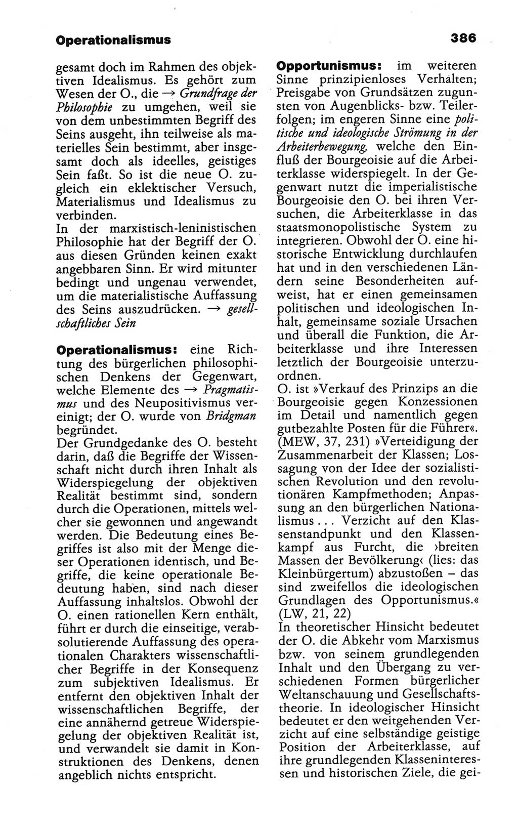 Wörterbuch der marxistisch-leninistischen Philosophie [Deutsche Demokratische Republik (DDR)] 1986, Seite 386 (Wb. ML Phil. DDR 1986, S. 386)