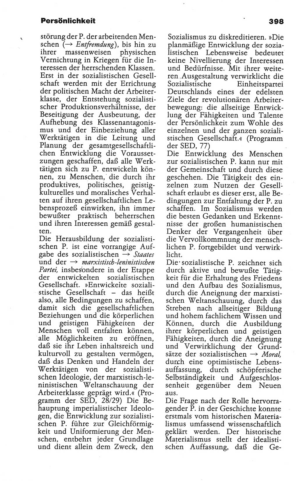 Wörterbuch der marxistisch-leninistischen Philosophie [Deutsche Demokratische Republik (DDR)] 1986, Seite 398 (Wb. ML Phil. DDR 1986, S. 398)