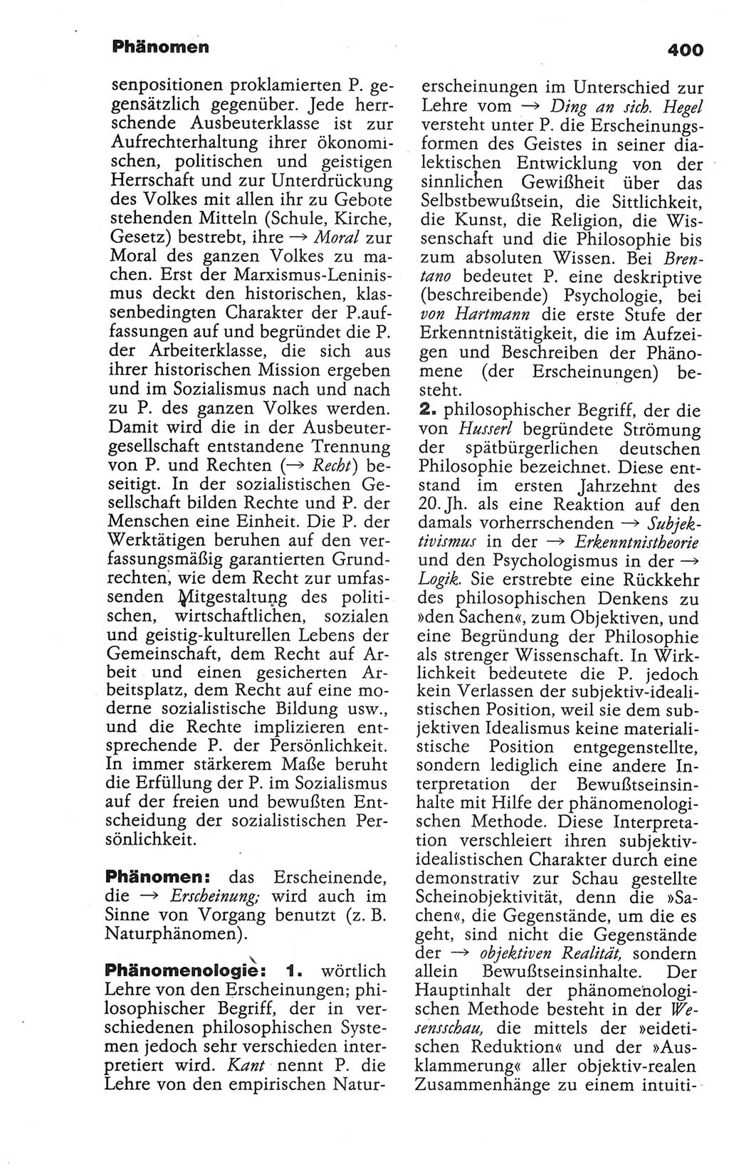 Wörterbuch der marxistisch-leninistischen Philosophie [Deutsche Demokratische Republik (DDR)] 1986, Seite 400 (Wb. ML Phil. DDR 1986, S. 400)