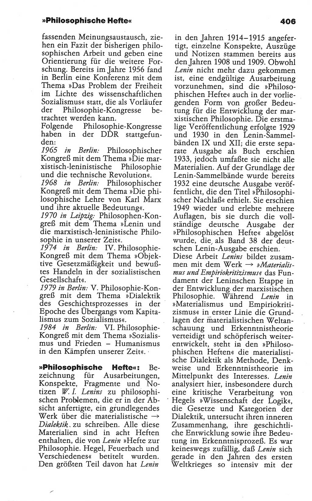 Wörterbuch der marxistisch-leninistischen Philosophie [Deutsche Demokratische Republik (DDR)] 1986, Seite 406 (Wb. ML Phil. DDR 1986, S. 406)