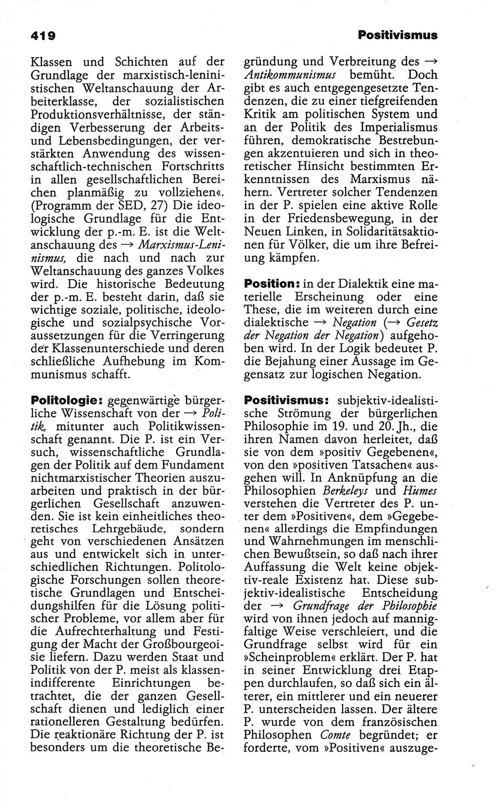 Wörterbuch der marxistisch-leninistischen Philosophie [Deutsche Demokratische Republik (DDR)] 1986, Seite 419 (Wb. ML Phil. DDR 1986, S. 419)