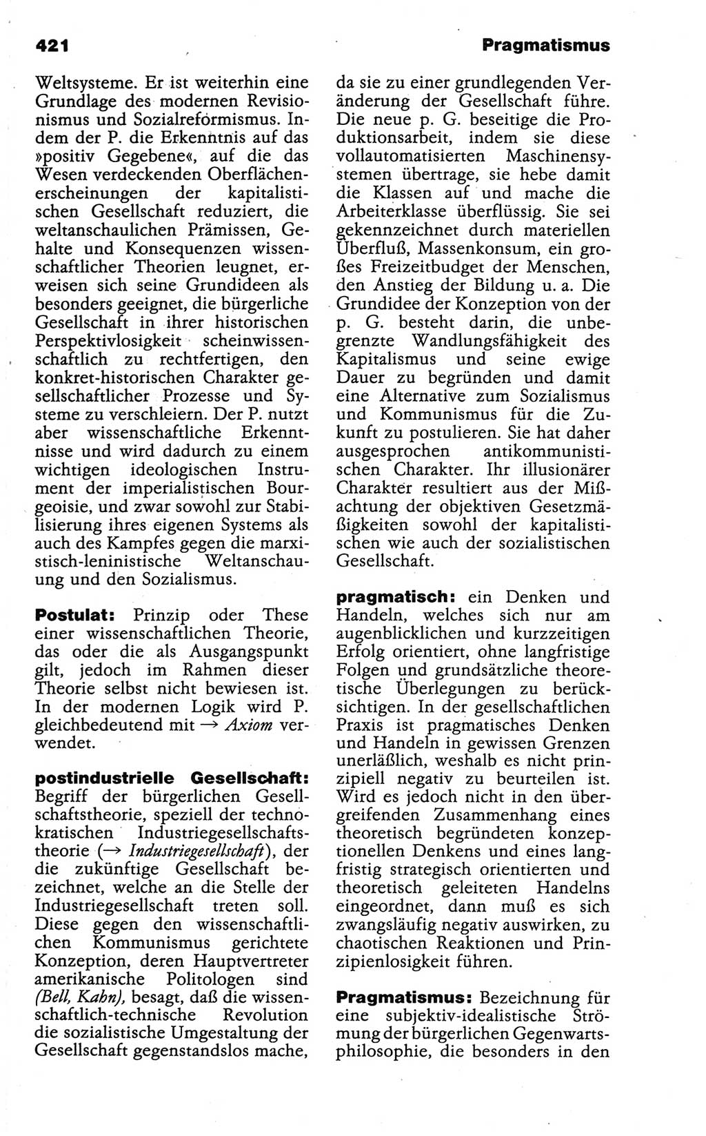 Wörterbuch der marxistisch-leninistischen Philosophie [Deutsche Demokratische Republik (DDR)] 1986, Seite 421 (Wb. ML Phil. DDR 1986, S. 421)