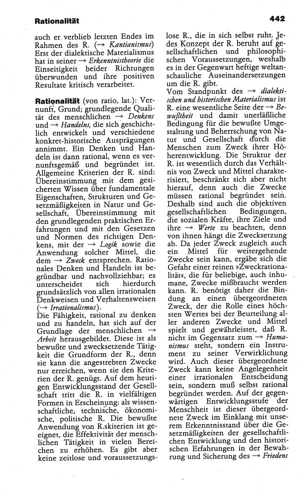 Wörterbuch der marxistisch-leninistischen Philosophie [Deutsche Demokratische Republik (DDR)] 1986, Seite 442 (Wb. ML Phil. DDR 1986, S. 442)