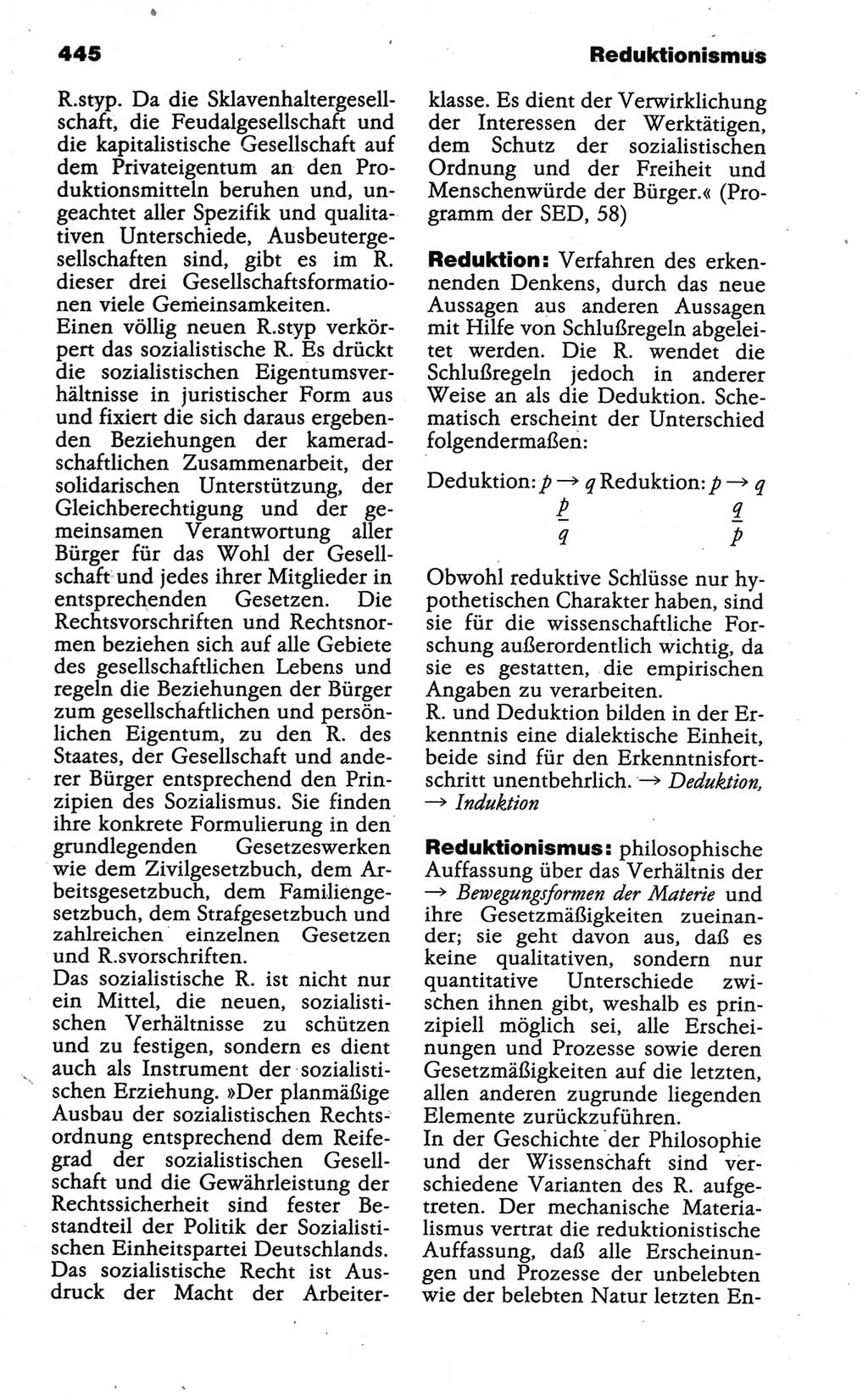 Wörterbuch der marxistisch-leninistischen Philosophie [Deutsche Demokratische Republik (DDR)] 1986, Seite 445 (Wb. ML Phil. DDR 1986, S. 445)
