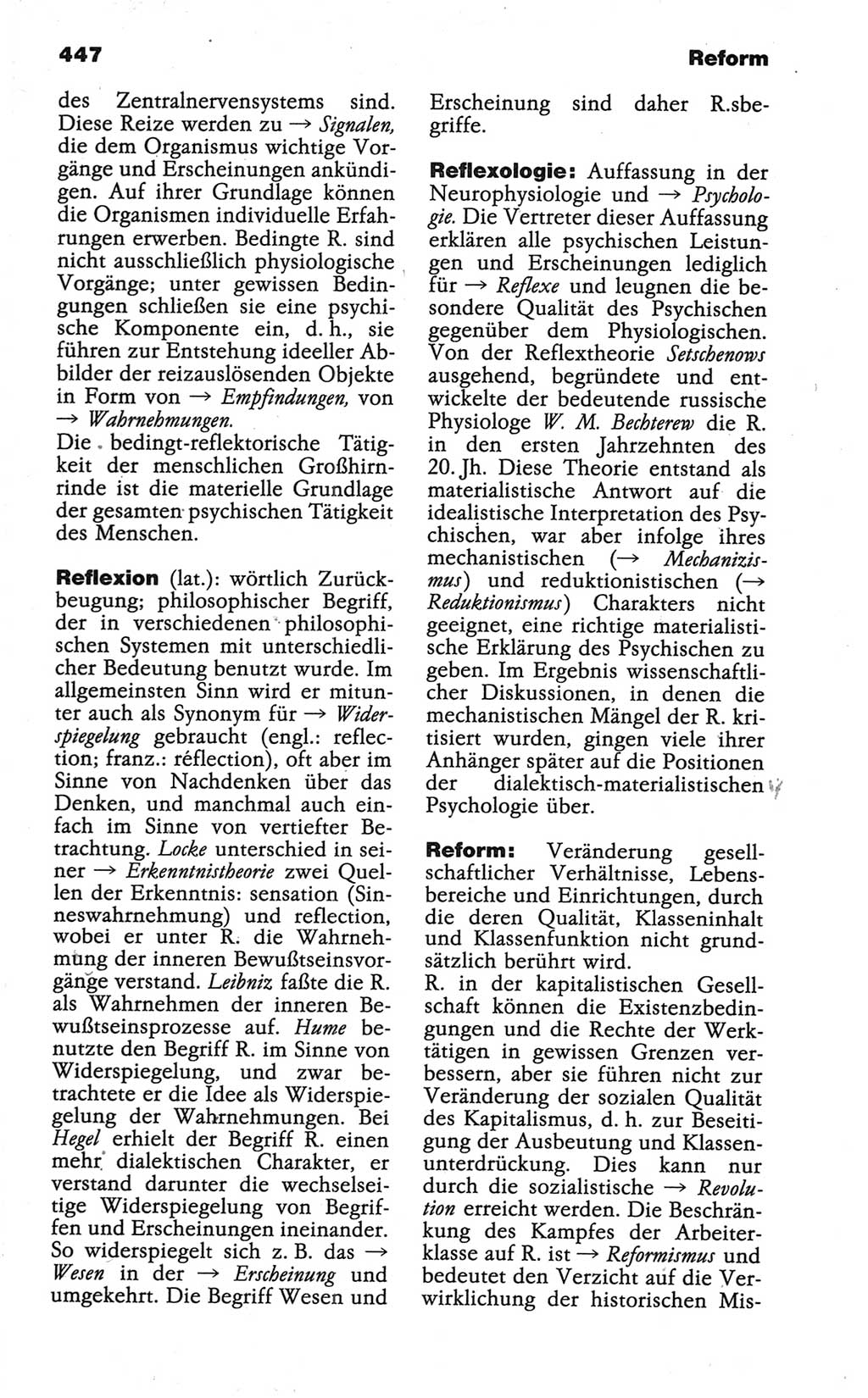 Wörterbuch der marxistisch-leninistischen Philosophie [Deutsche Demokratische Republik (DDR)] 1986, Seite 447 (Wb. ML Phil. DDR 1986, S. 447)