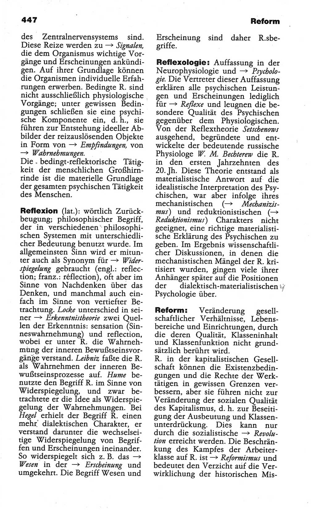 Wörterbuch der marxistisch-leninistischen Philosophie [Deutsche Demokratische Republik (DDR)] 1986, Seite 447 (Wb. ML Phil. DDR 1986, S. 447)
