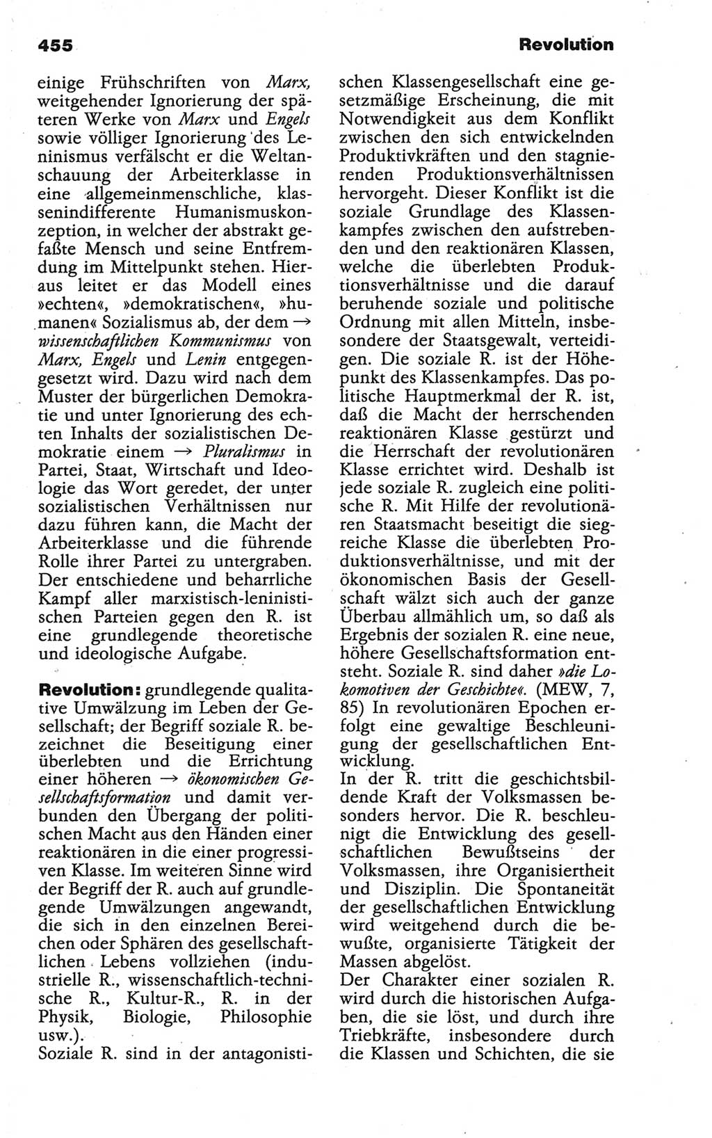 Wörterbuch der marxistisch-leninistischen Philosophie [Deutsche Demokratische Republik (DDR)] 1986, Seite 455 (Wb. ML Phil. DDR 1986, S. 455)