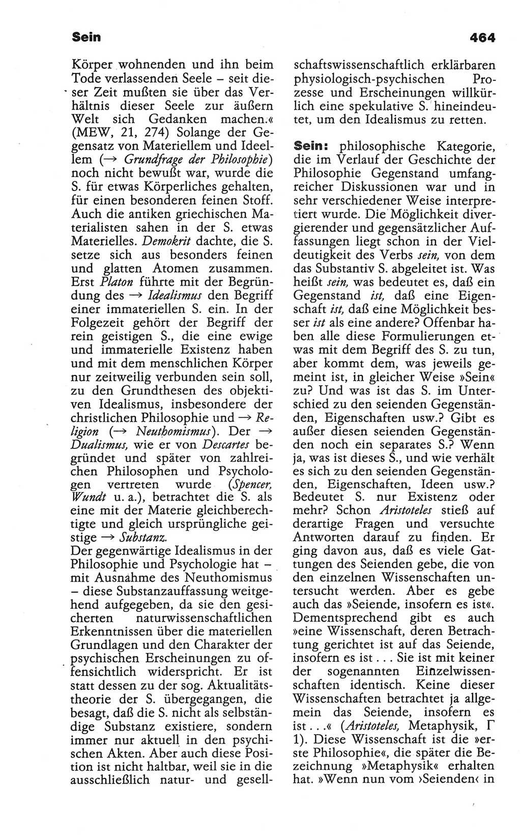 Wörterbuch der marxistisch-leninistischen Philosophie [Deutsche Demokratische Republik (DDR)] 1986, Seite 464 (Wb. ML Phil. DDR 1986, S. 464)