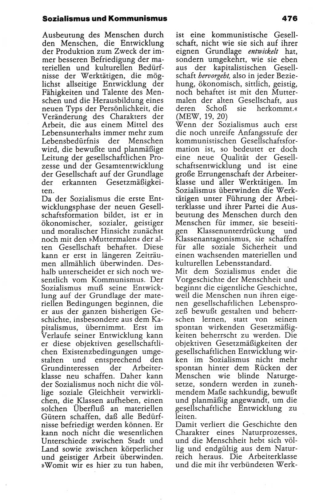 Wörterbuch der marxistisch-leninistischen Philosophie [Deutsche Demokratische Republik (DDR)] 1986, Seite 476 (Wb. ML Phil. DDR 1986, S. 476)