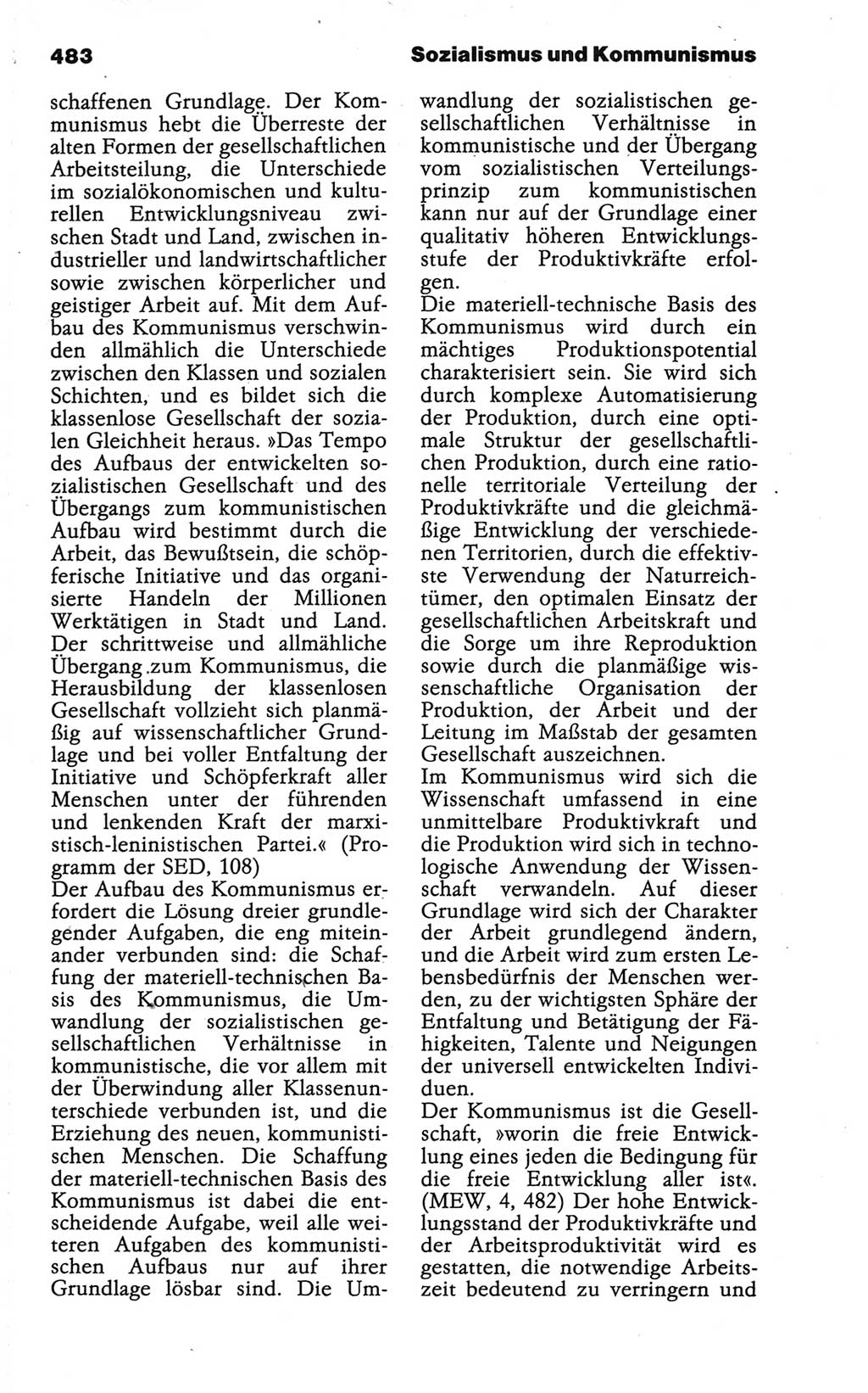 Wörterbuch der marxistisch-leninistischen Philosophie [Deutsche Demokratische Republik (DDR)] 1986, Seite 483 (Wb. ML Phil. DDR 1986, S. 483)