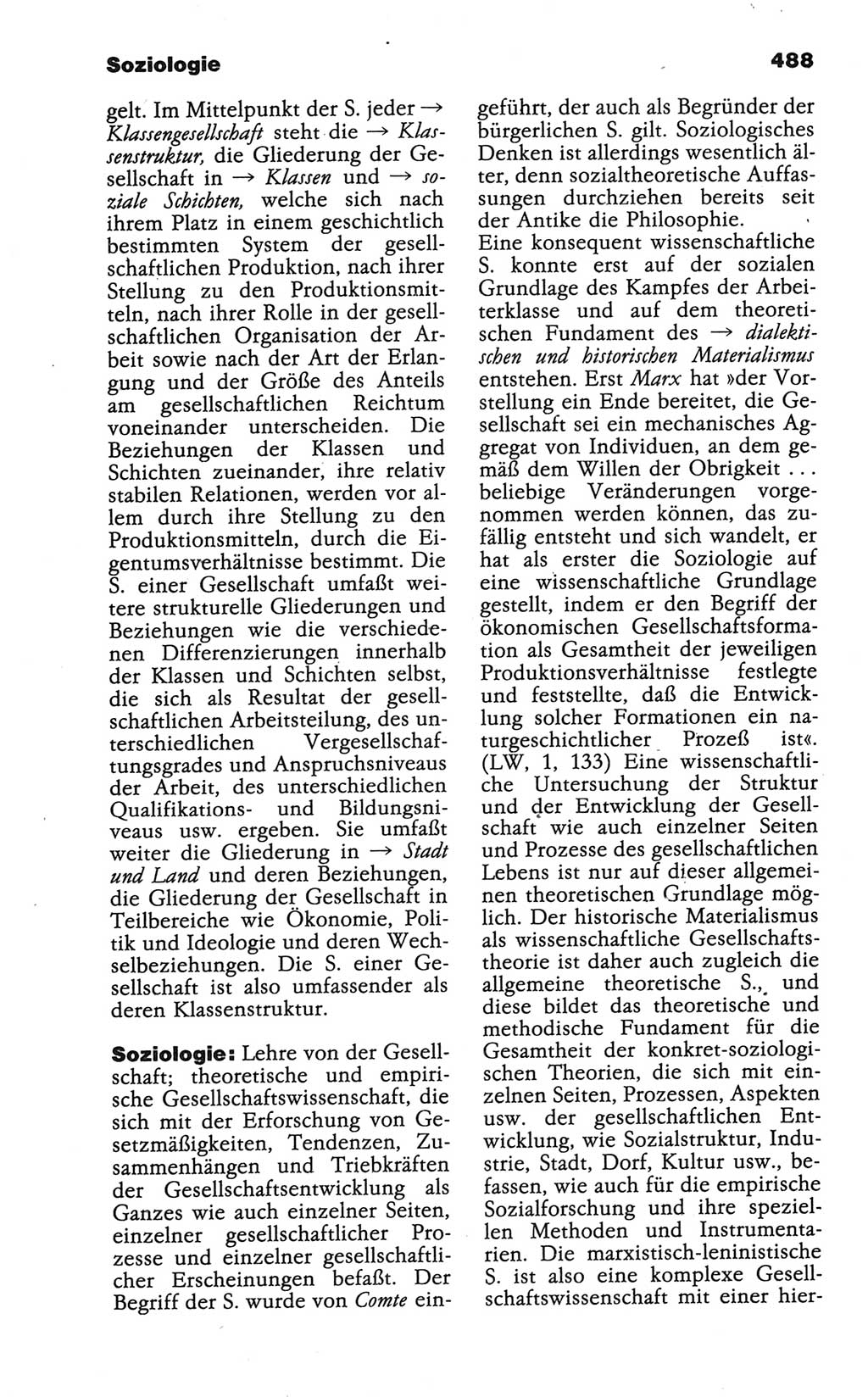 Wörterbuch der marxistisch-leninistischen Philosophie [Deutsche Demokratische Republik (DDR)] 1986, Seite 488 (Wb. ML Phil. DDR 1986, S. 488)