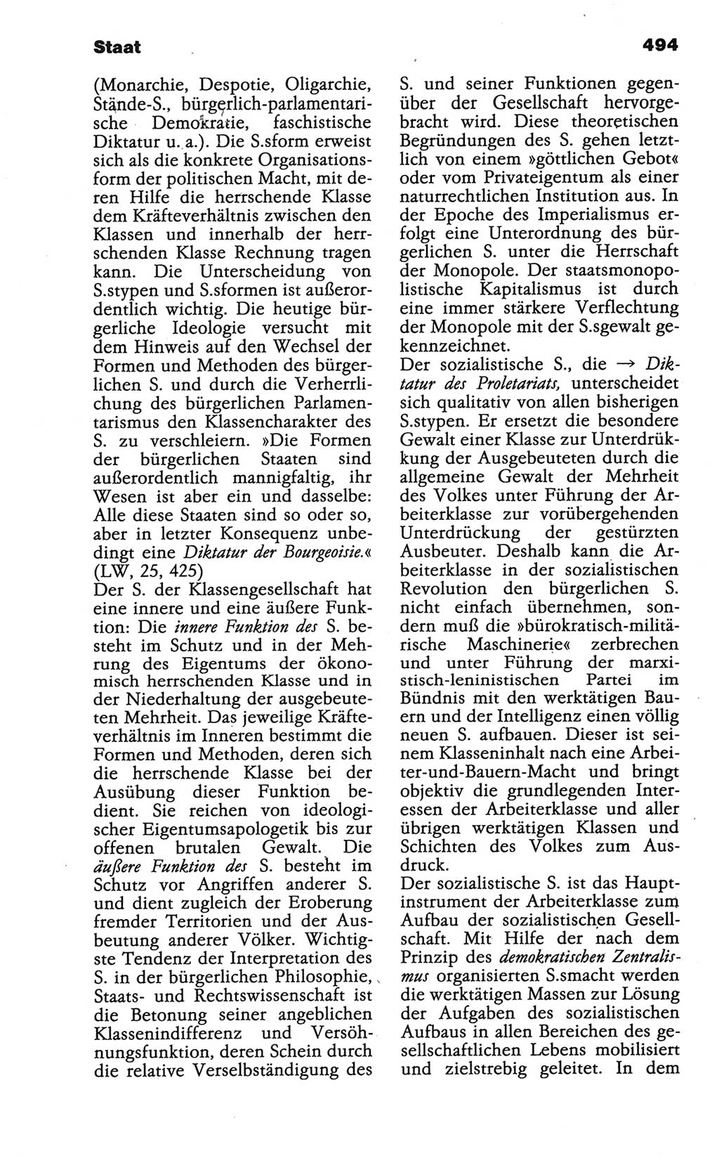 Wörterbuch der marxistisch-leninistischen Philosophie [Deutsche Demokratische Republik (DDR)] 1986, Seite 494 (Wb. ML Phil. DDR 1986, S. 494)