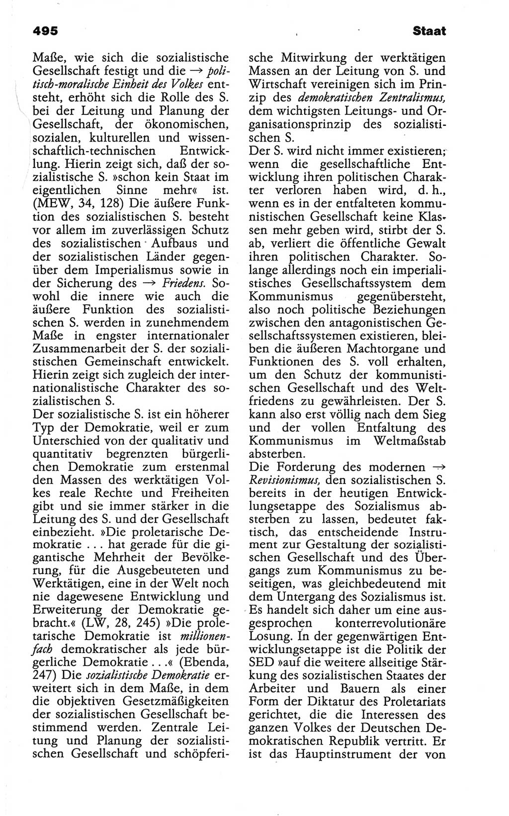 Wörterbuch der marxistisch-leninistischen Philosophie [Deutsche Demokratische Republik (DDR)] 1986, Seite 495 (Wb. ML Phil. DDR 1986, S. 495)