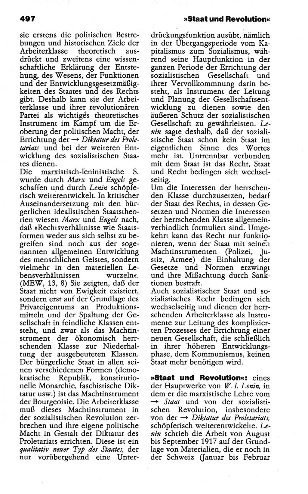Wörterbuch der marxistisch-leninistischen Philosophie [Deutsche Demokratische Republik (DDR)] 1986, Seite 497 (Wb. ML Phil. DDR 1986, S. 497)