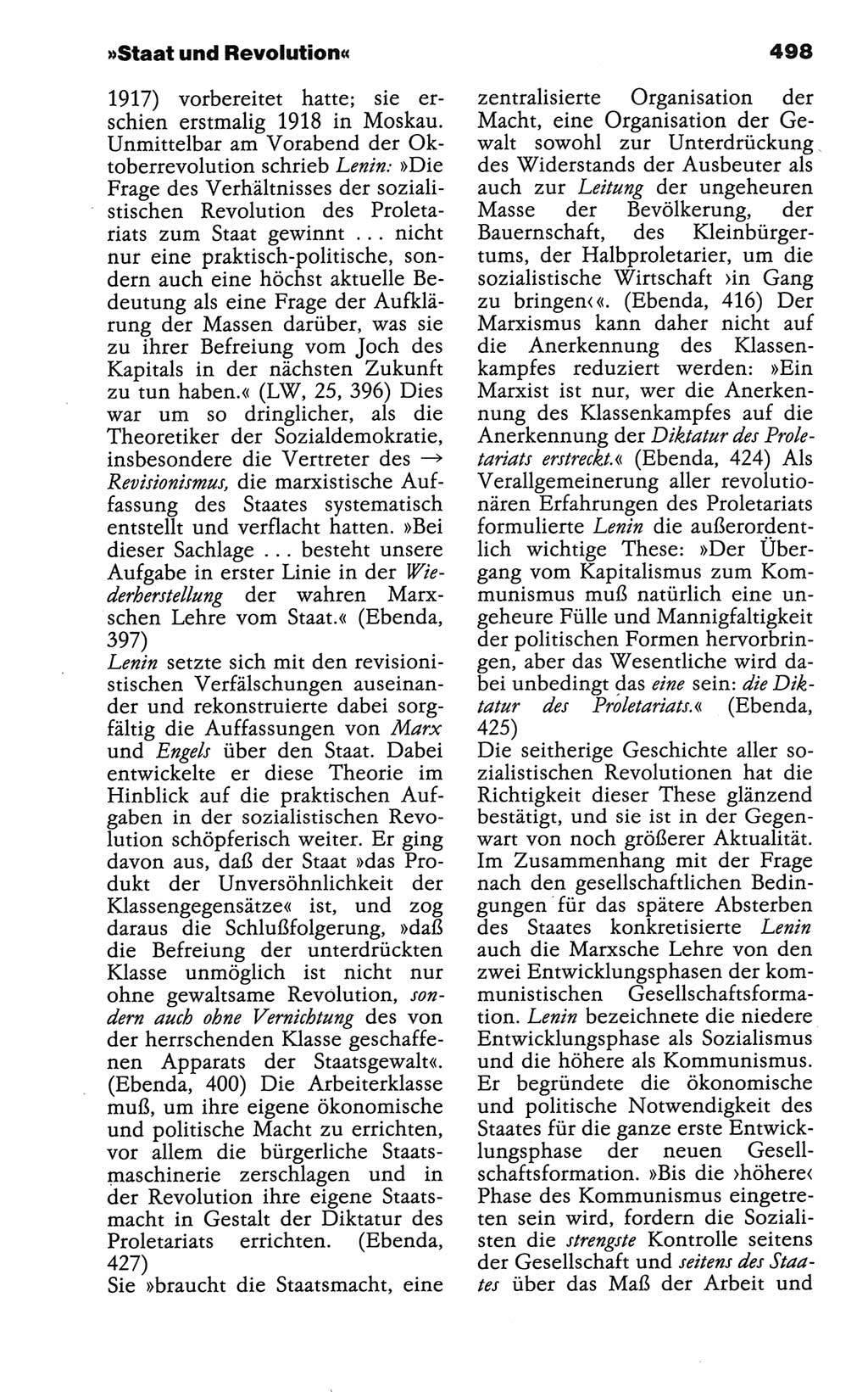 Wörterbuch der marxistisch-leninistischen Philosophie [Deutsche Demokratische Republik (DDR)] 1986, Seite 498 (Wb. ML Phil. DDR 1986, S. 498)