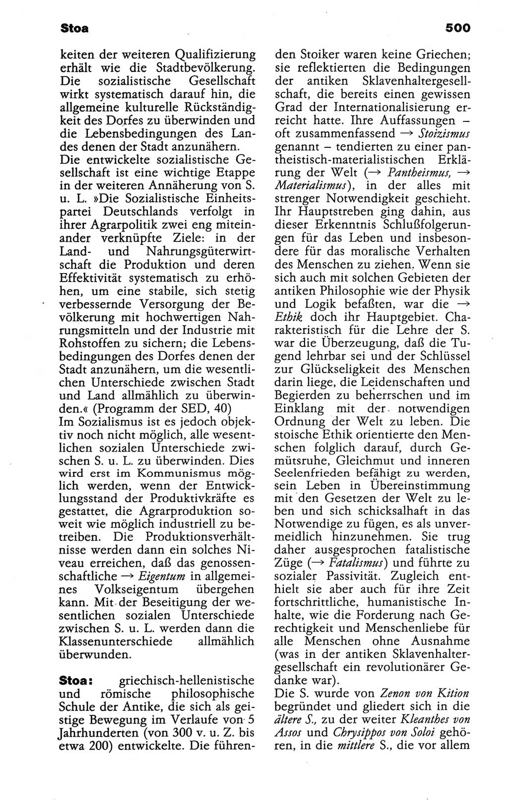 Wörterbuch der marxistisch-leninistischen Philosophie [Deutsche Demokratische Republik (DDR)] 1986, Seite 500 (Wb. ML Phil. DDR 1986, S. 500)