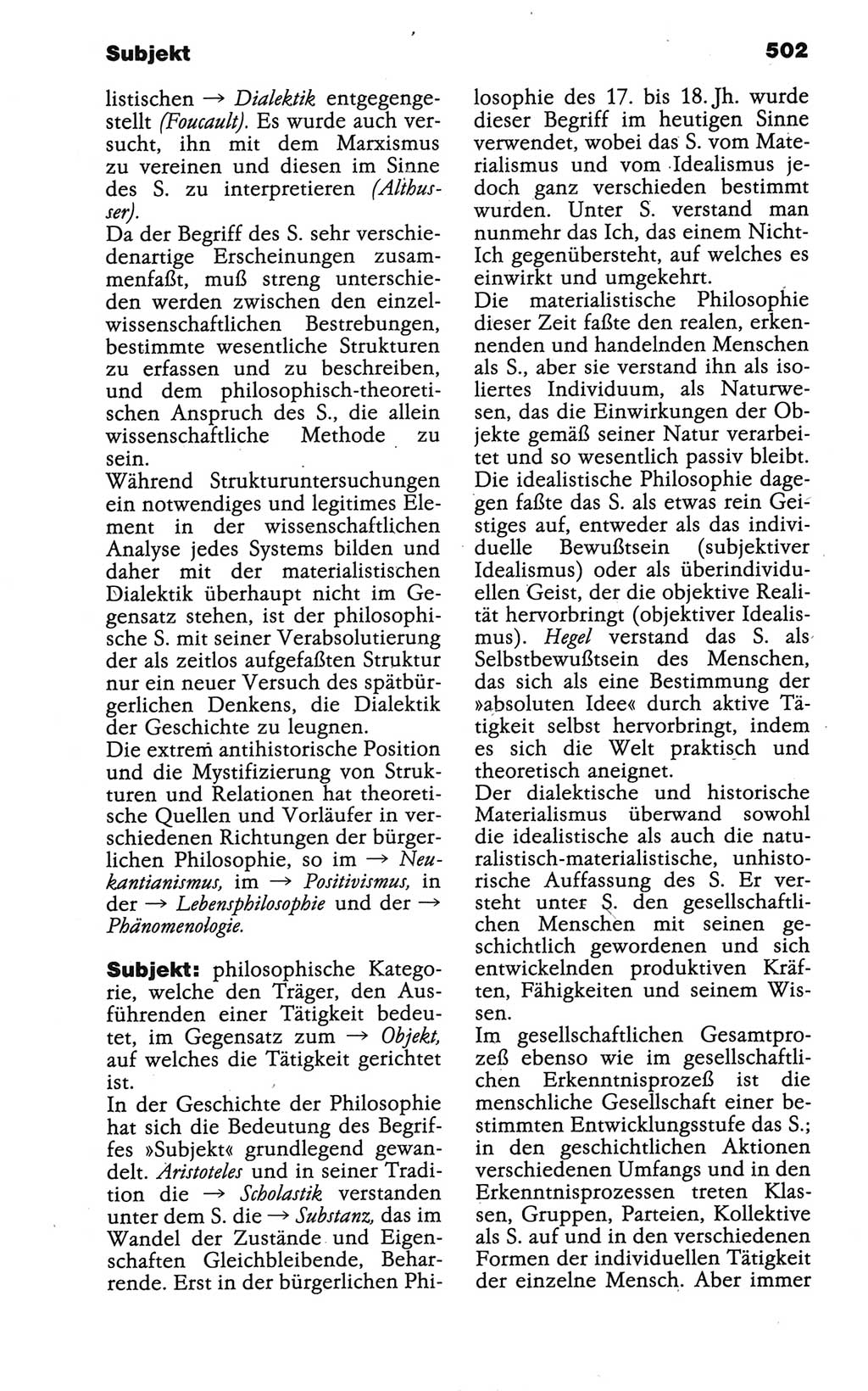 Wörterbuch der marxistisch-leninistischen Philosophie [Deutsche Demokratische Republik (DDR)] 1986, Seite 502 (Wb. ML Phil. DDR 1986, S. 502)
