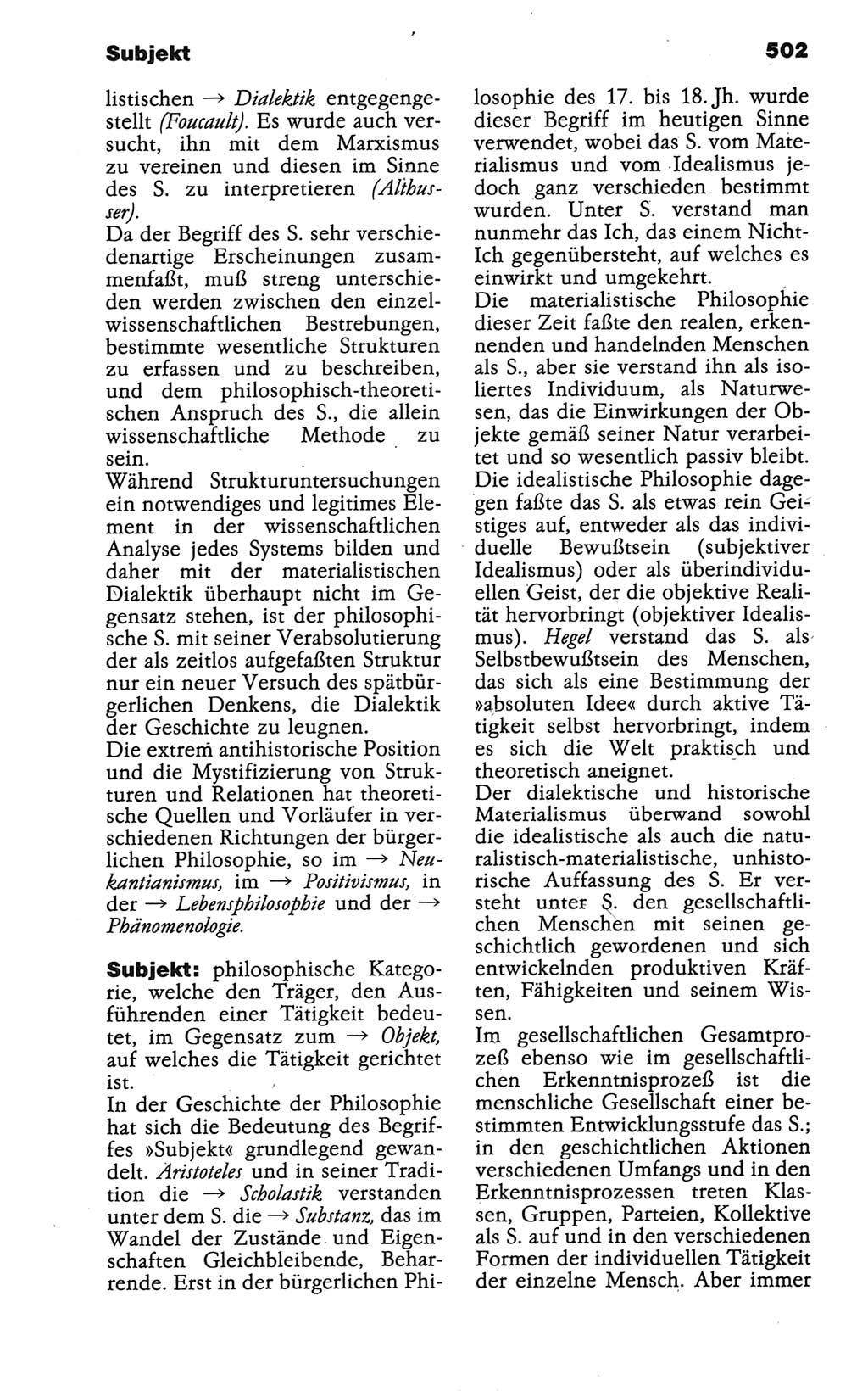 Wörterbuch der marxistisch-leninistischen Philosophie [Deutsche Demokratische Republik (DDR)] 1986, Seite 502 (Wb. ML Phil. DDR 1986, S. 502)