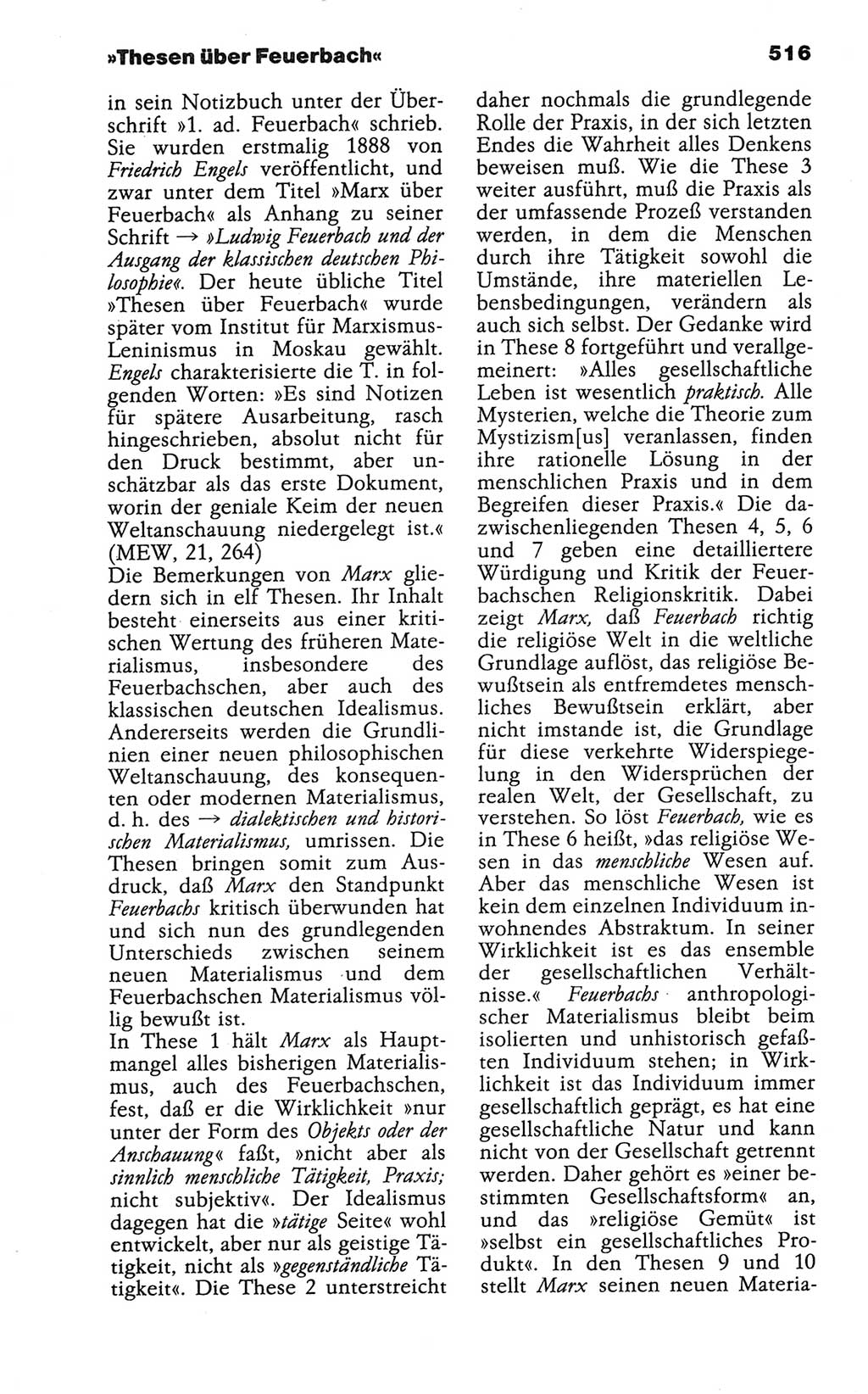 Wörterbuch der marxistisch-leninistischen Philosophie [Deutsche Demokratische Republik (DDR)] 1986, Seite 516 (Wb. ML Phil. DDR 1986, S. 516)