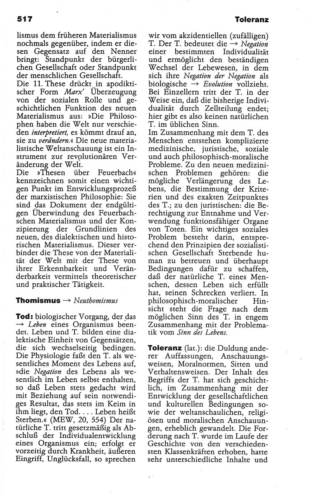 Wörterbuch der marxistisch-leninistischen Philosophie [Deutsche Demokratische Republik (DDR)] 1986, Seite 517 (Wb. ML Phil. DDR 1986, S. 517)