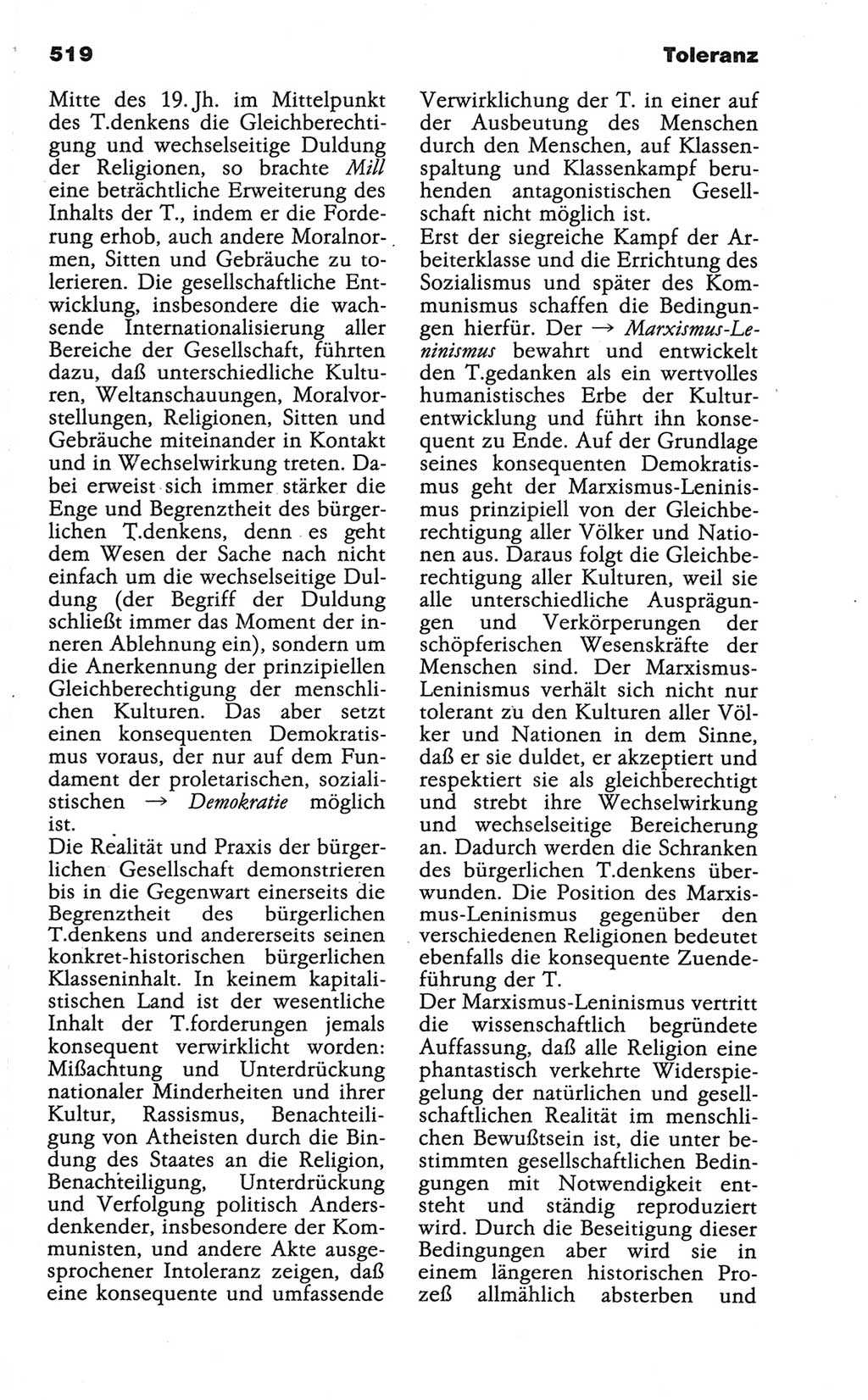 Wörterbuch der marxistisch-leninistischen Philosophie [Deutsche Demokratische Republik (DDR)] 1986, Seite 519 (Wb. ML Phil. DDR 1986, S. 519)