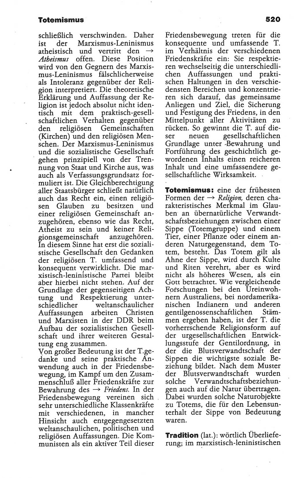 Wörterbuch der marxistisch-leninistischen Philosophie [Deutsche Demokratische Republik (DDR)] 1986, Seite 520 (Wb. ML Phil. DDR 1986, S. 520)
