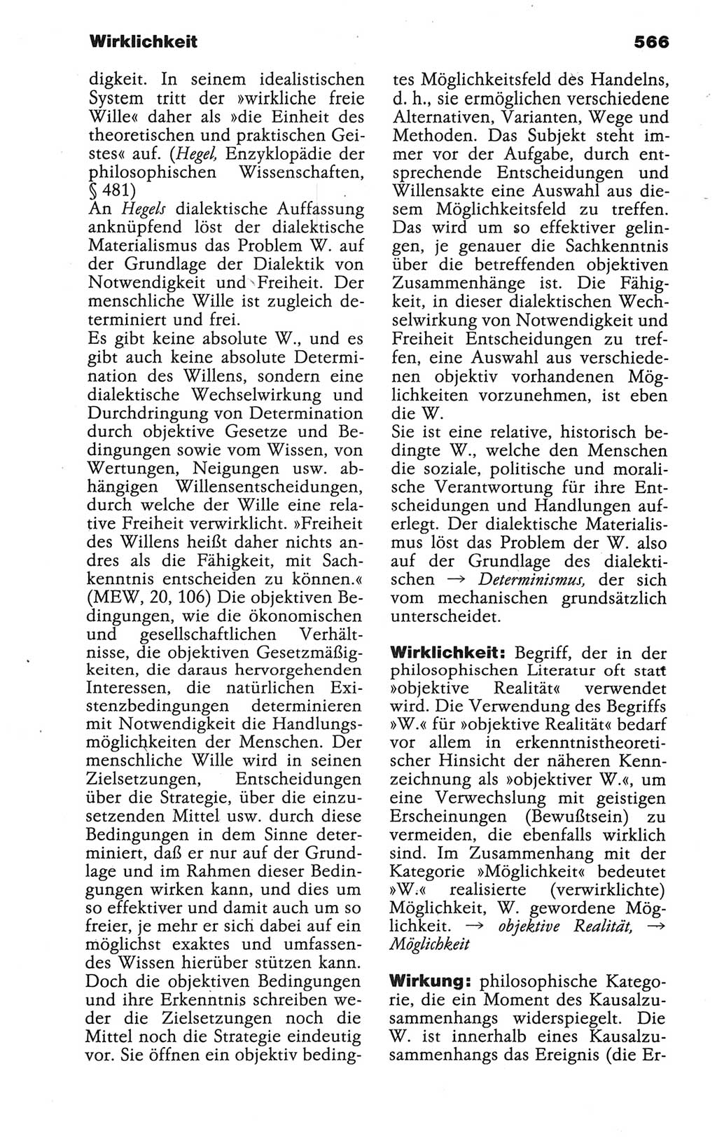 Wörterbuch der marxistisch-leninistischen Philosophie [Deutsche Demokratische Republik (DDR)] 1986, Seite 566 (Wb. ML Phil. DDR 1986, S. 566)
