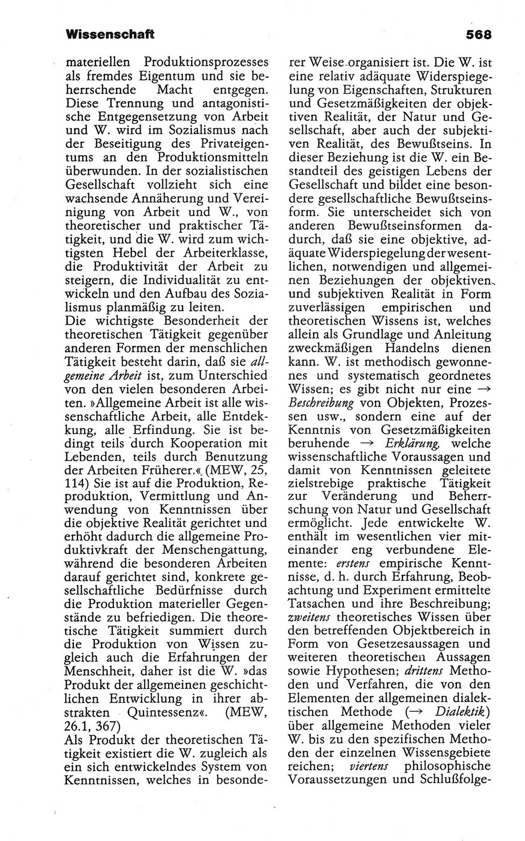 Wörterbuch der marxistisch-leninistischen Philosophie [Deutsche Demokratische Republik (DDR)] 1986, Seite 568 (Wb. ML Phil. DDR 1986, S. 568)