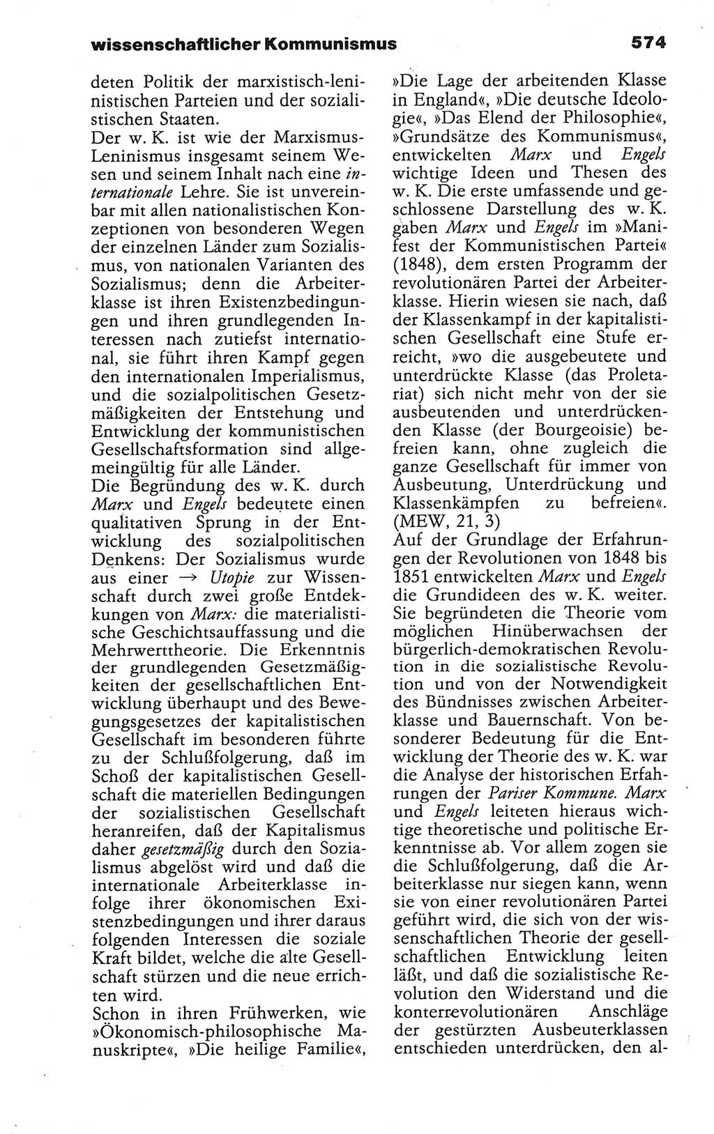 Wörterbuch der marxistisch-leninistischen Philosophie [Deutsche Demokratische Republik (DDR)] 1986, Seite 574 (Wb. ML Phil. DDR 1986, S. 574)