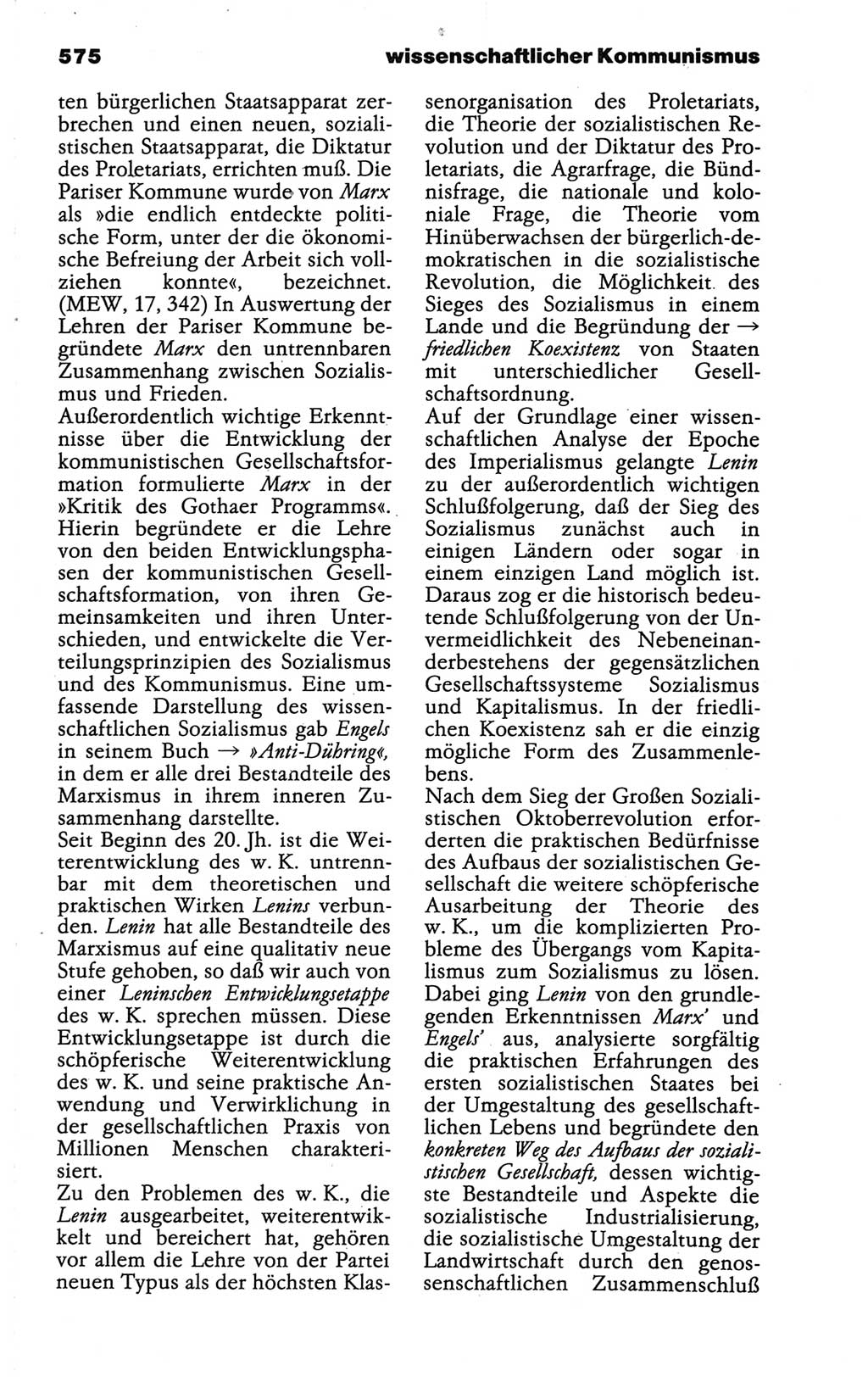 Wörterbuch der marxistisch-leninistischen Philosophie [Deutsche Demokratische Republik (DDR)] 1986, Seite 575 (Wb. ML Phil. DDR 1986, S. 575)