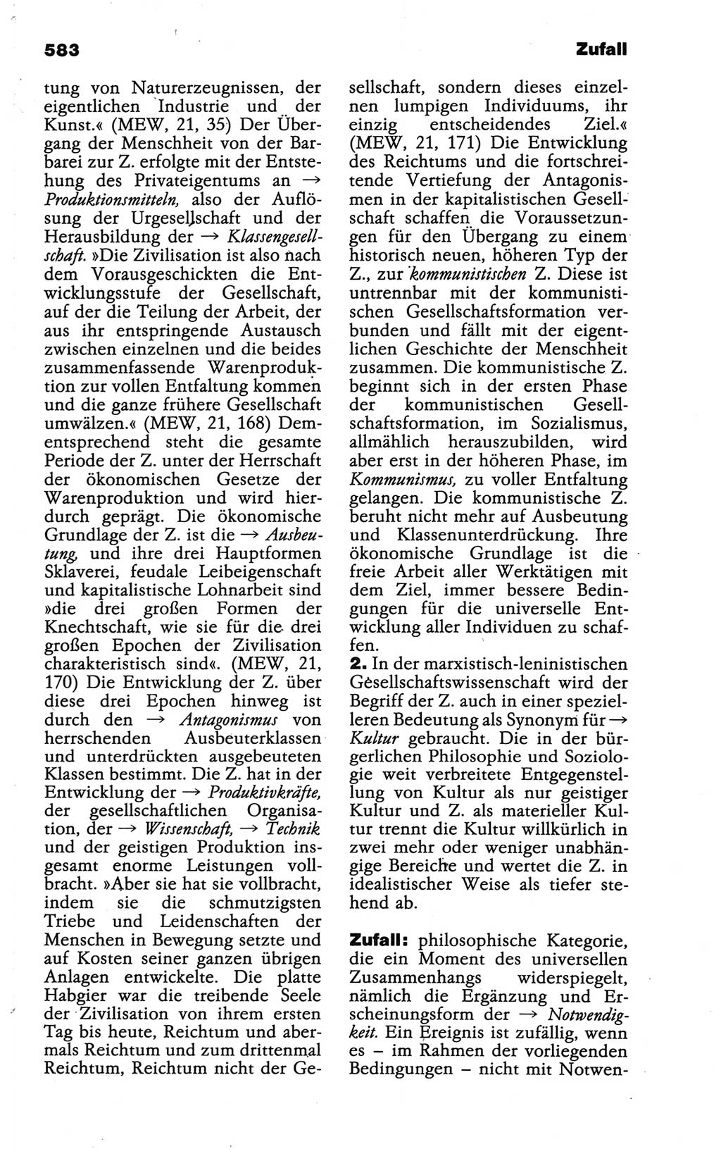 Wörterbuch der marxistisch-leninistischen Philosophie [Deutsche Demokratische Republik (DDR)] 1986, Seite 583 (Wb. ML Phil. DDR 1986, S. 583)