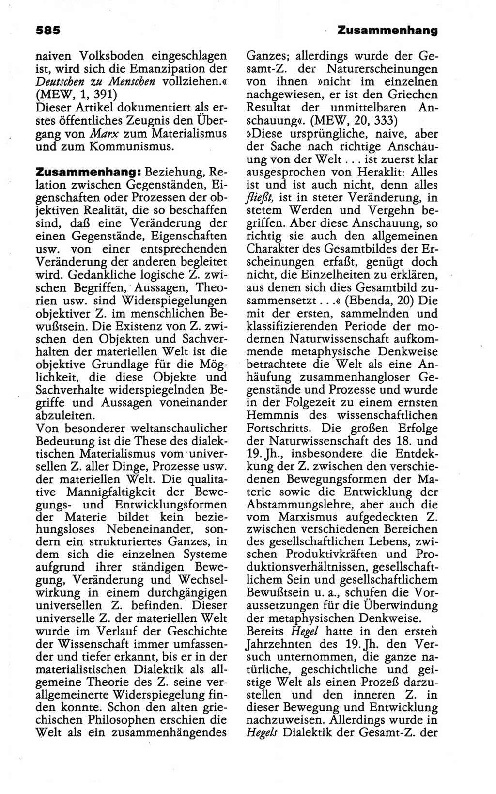 Wörterbuch der marxistisch-leninistischen Philosophie [Deutsche Demokratische Republik (DDR)] 1986, Seite 585 (Wb. ML Phil. DDR 1986, S. 585)