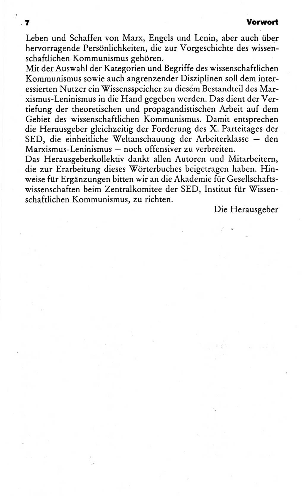 Wörterbuch des wissenschaftlichen Kommunismus [Deutsche Demokratische Republik (DDR)] 1986, Seite 7 (Wb. wiss. Komm. DDR 1986, S. 7)