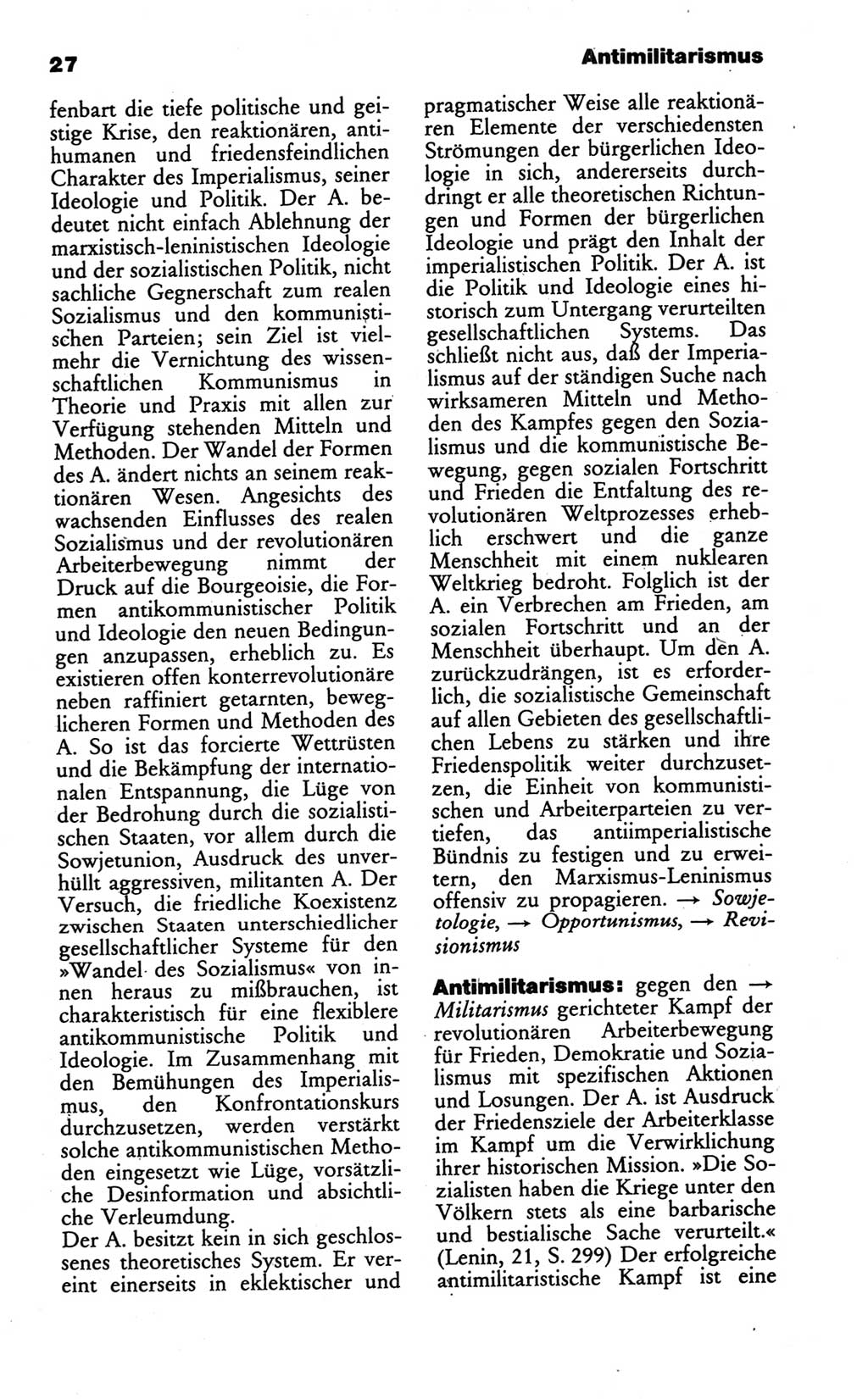Wörterbuch des wissenschaftlichen Kommunismus [Deutsche Demokratische Republik (DDR)] 1986, Seite 27 (Wb. wiss. Komm. DDR 1986, S. 27)