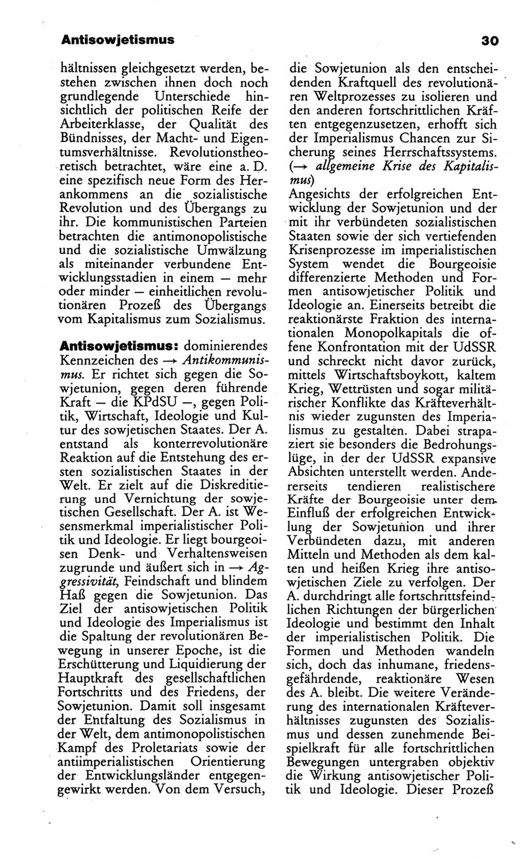 Wörterbuch des wissenschaftlichen Kommunismus [Deutsche Demokratische Republik (DDR)] 1986, Seite 30 (Wb. wiss. Komm. DDR 1986, S. 30)