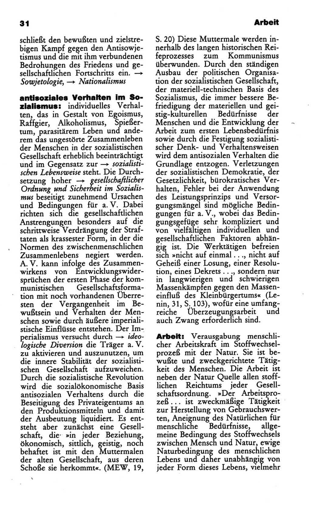 Wörterbuch des wissenschaftlichen Kommunismus [Deutsche Demokratische Republik (DDR)] 1986, Seite 31 (Wb. wiss. Komm. DDR 1986, S. 31)