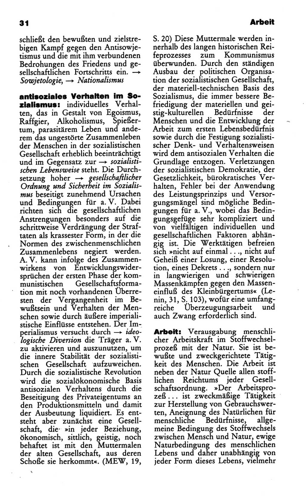 Wörterbuch des wissenschaftlichen Kommunismus [Deutsche Demokratische Republik (DDR)] 1986, Seite 31 (Wb. wiss. Komm. DDR 1986, S. 31)