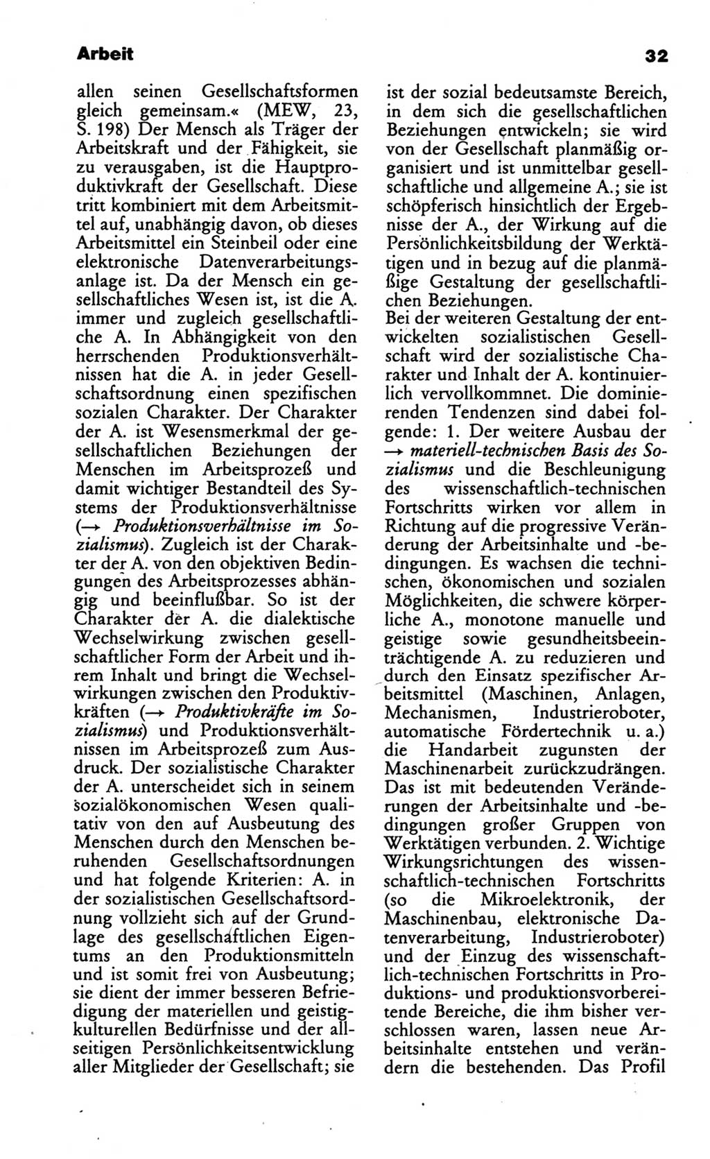 Wörterbuch des wissenschaftlichen Kommunismus [Deutsche Demokratische Republik (DDR)] 1986, Seite 32 (Wb. wiss. Komm. DDR 1986, S. 32)