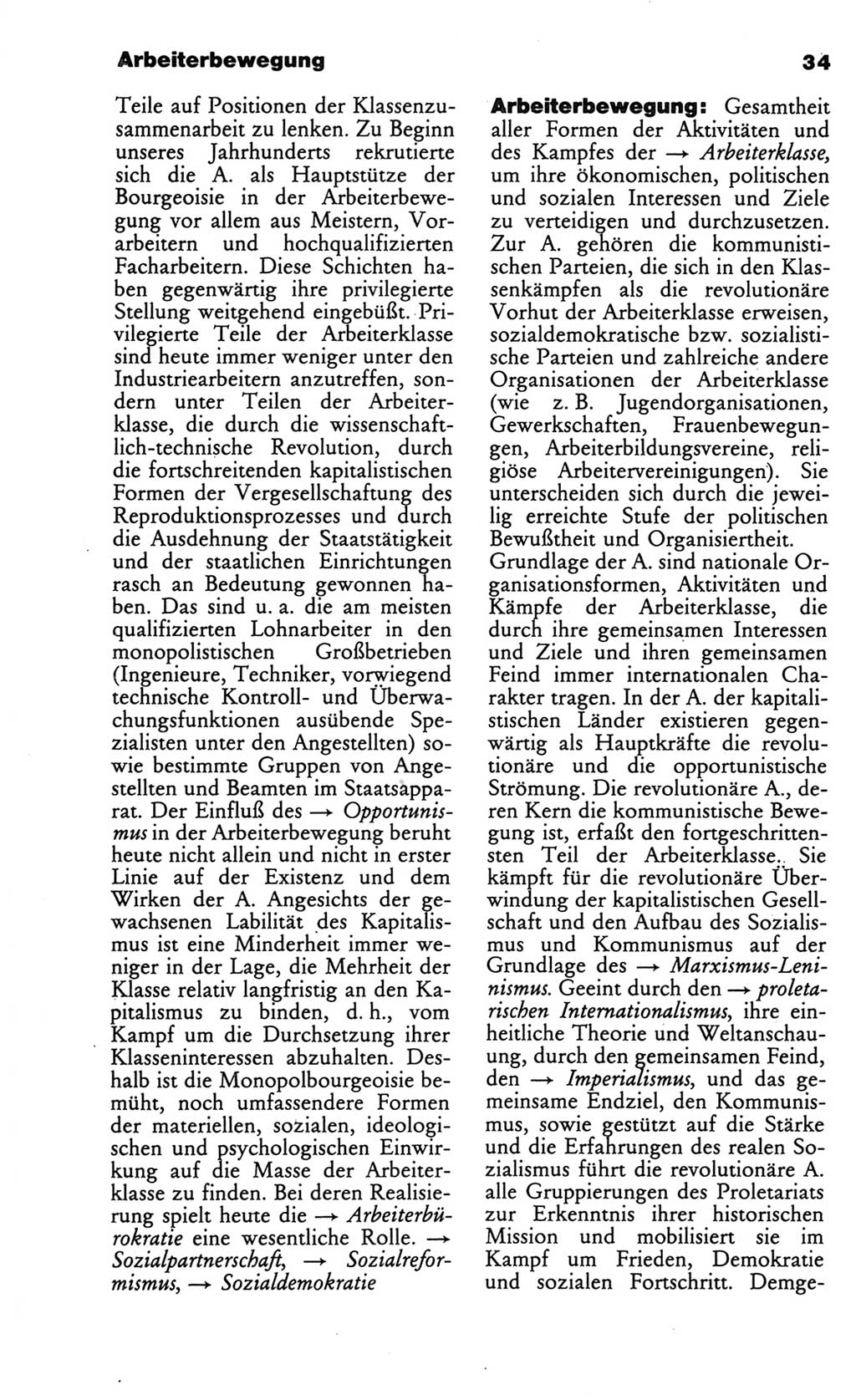 Wörterbuch des wissenschaftlichen Kommunismus [Deutsche Demokratische Republik (DDR)] 1986, Seite 34 (Wb. wiss. Komm. DDR 1986, S. 34)
