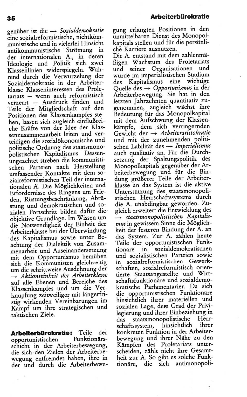 Wörterbuch des wissenschaftlichen Kommunismus [Deutsche Demokratische Republik (DDR)] 1986, Seite 35 (Wb. wiss. Komm. DDR 1986, S. 35)