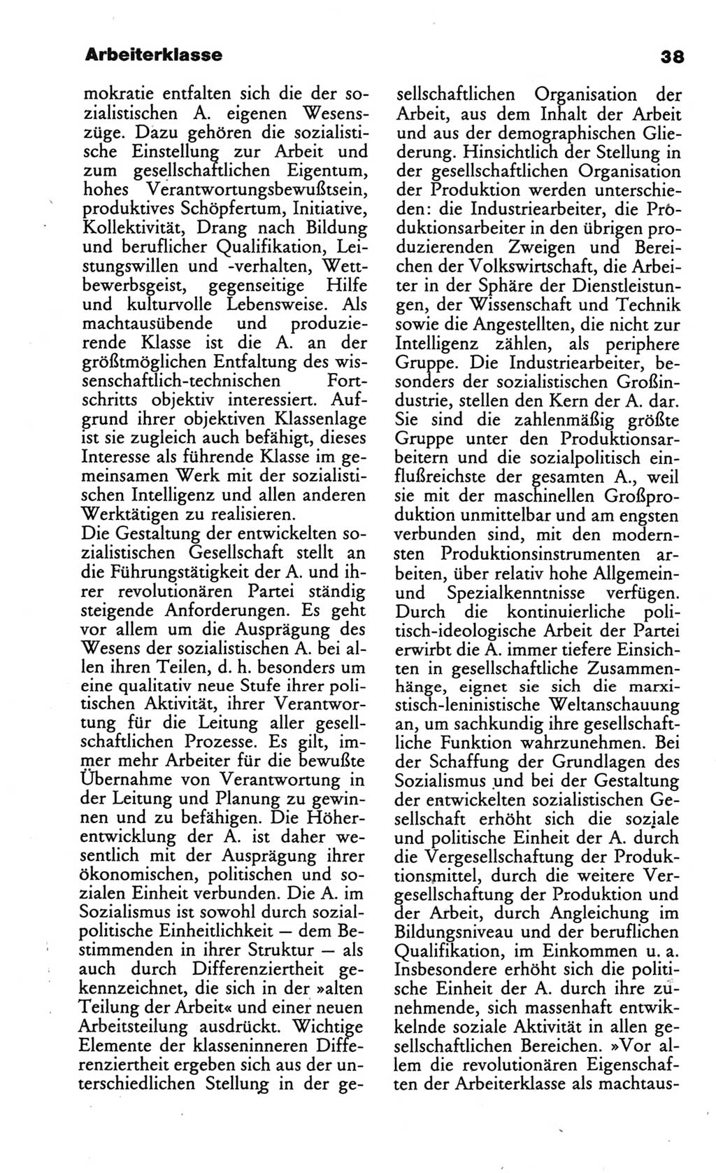 Wörterbuch des wissenschaftlichen Kommunismus [Deutsche Demokratische Republik (DDR)] 1986, Seite 38 (Wb. wiss. Komm. DDR 1986, S. 38)