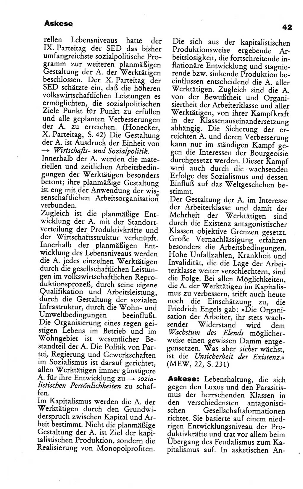 Wörterbuch des wissenschaftlichen Kommunismus [Deutsche Demokratische Republik (DDR)] 1986, Seite 42 (Wb. wiss. Komm. DDR 1986, S. 42)